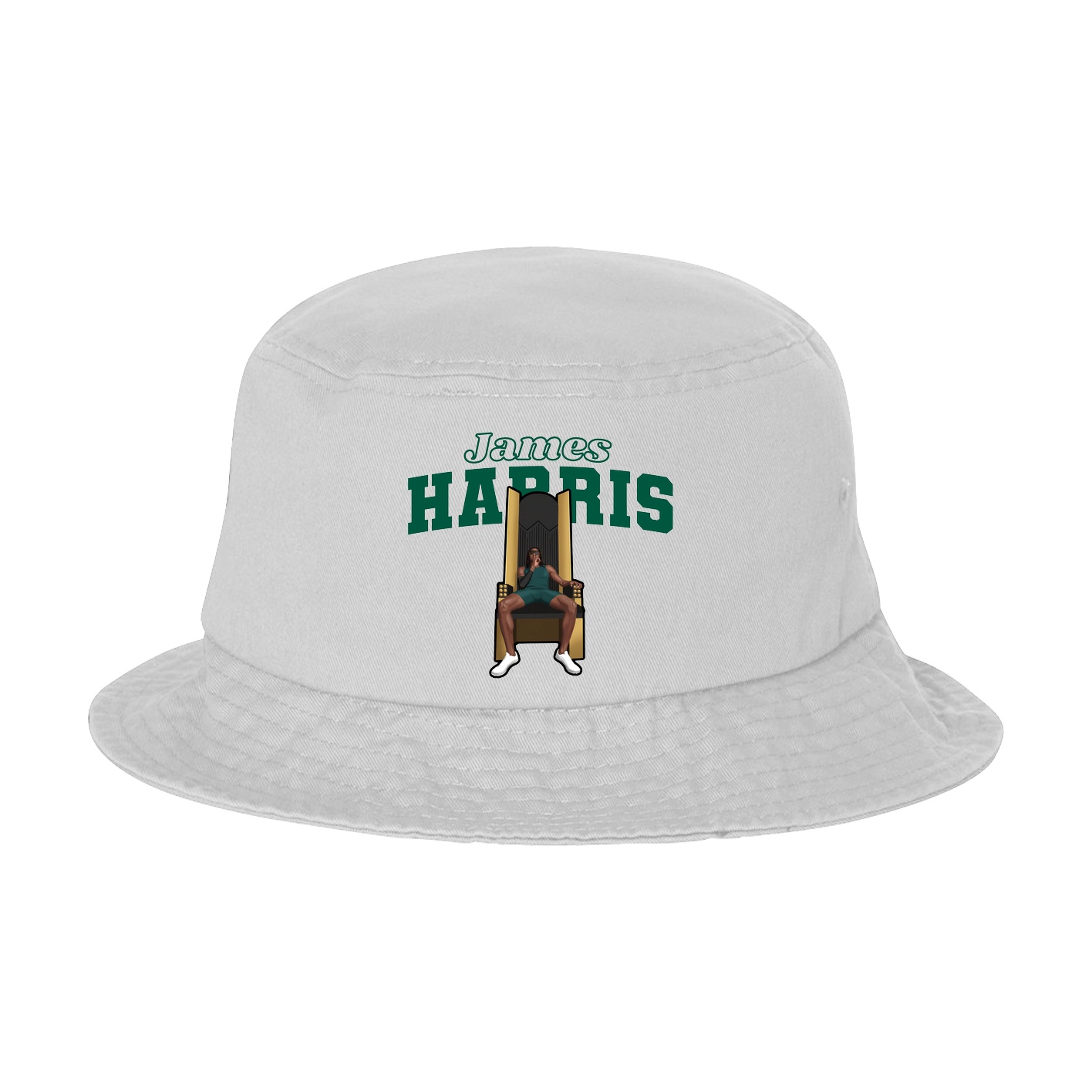 Bucket Cap — Name Arch in White