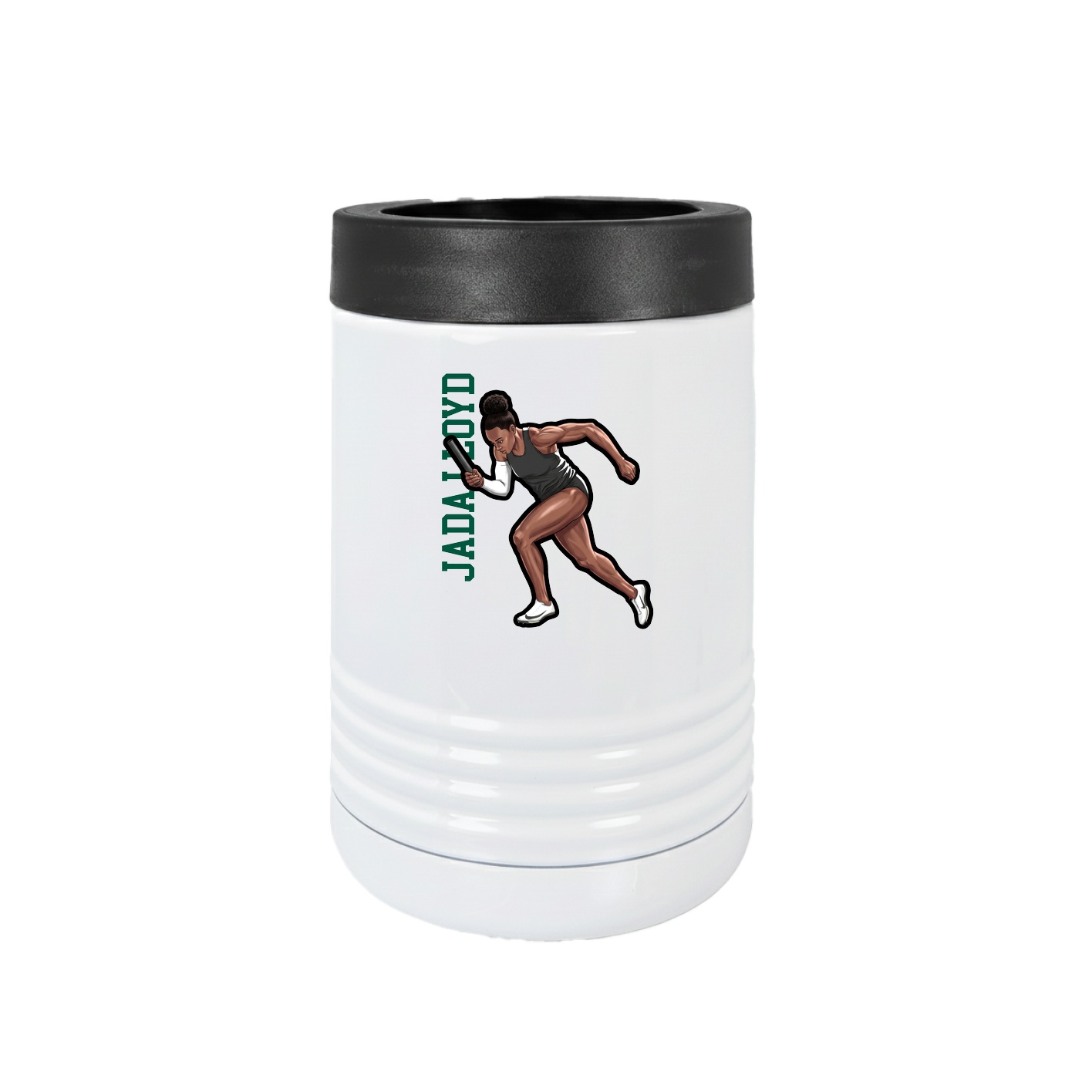 Beverage Holder — Name Vertical in White
