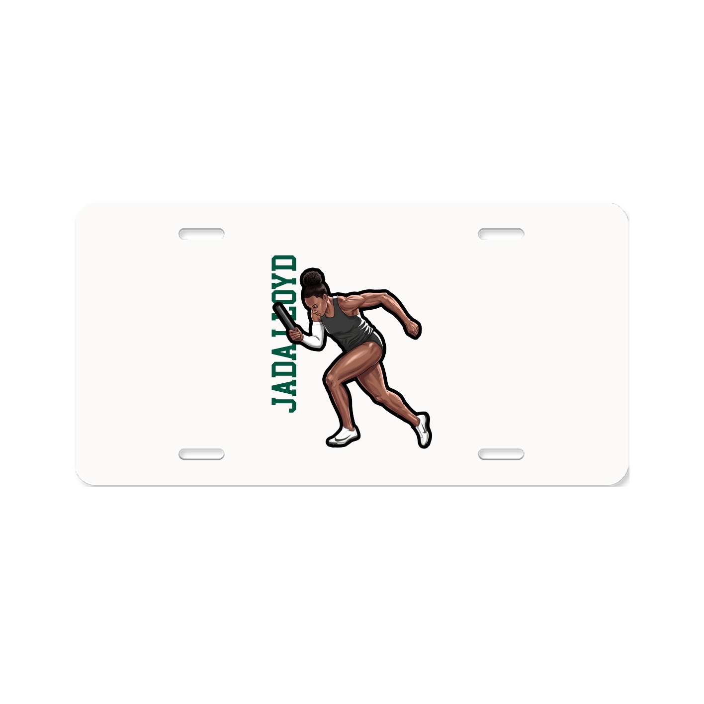 License Plate — Name Vertical in Classic