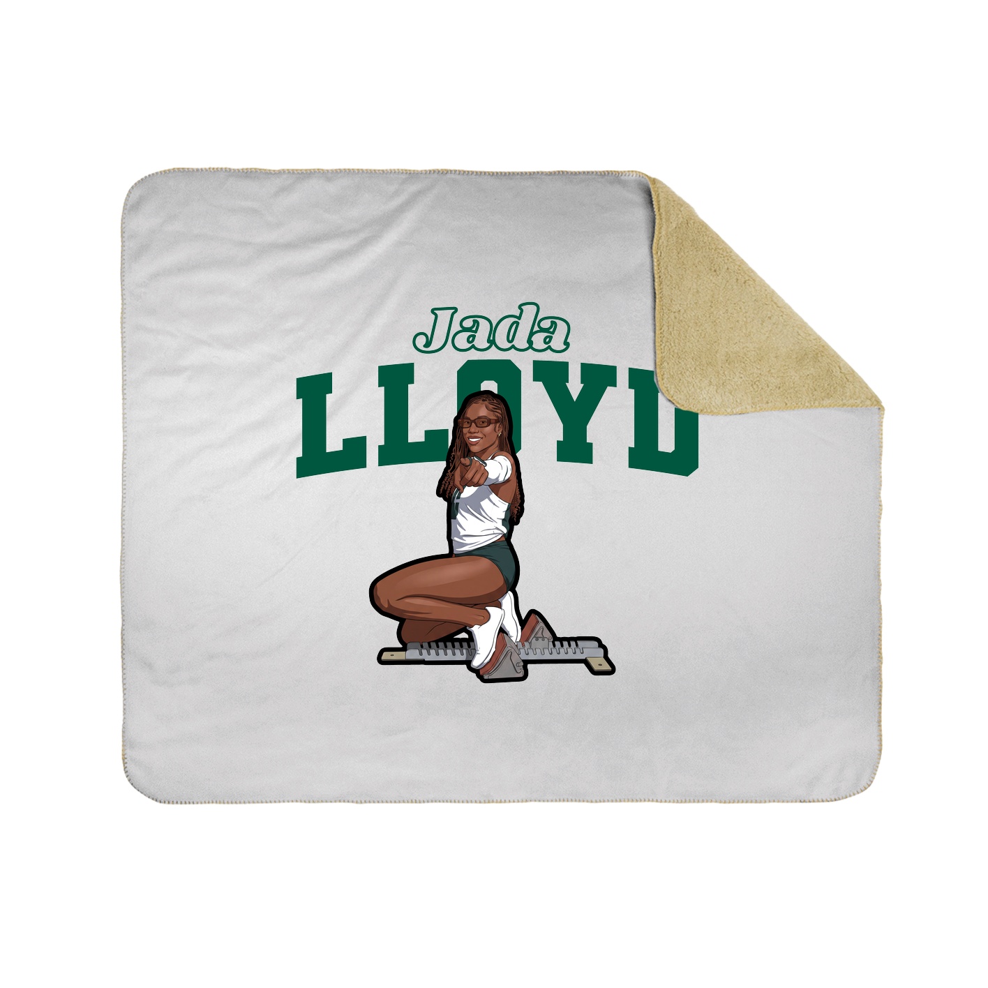 Throw Blanket — Name Arch in White