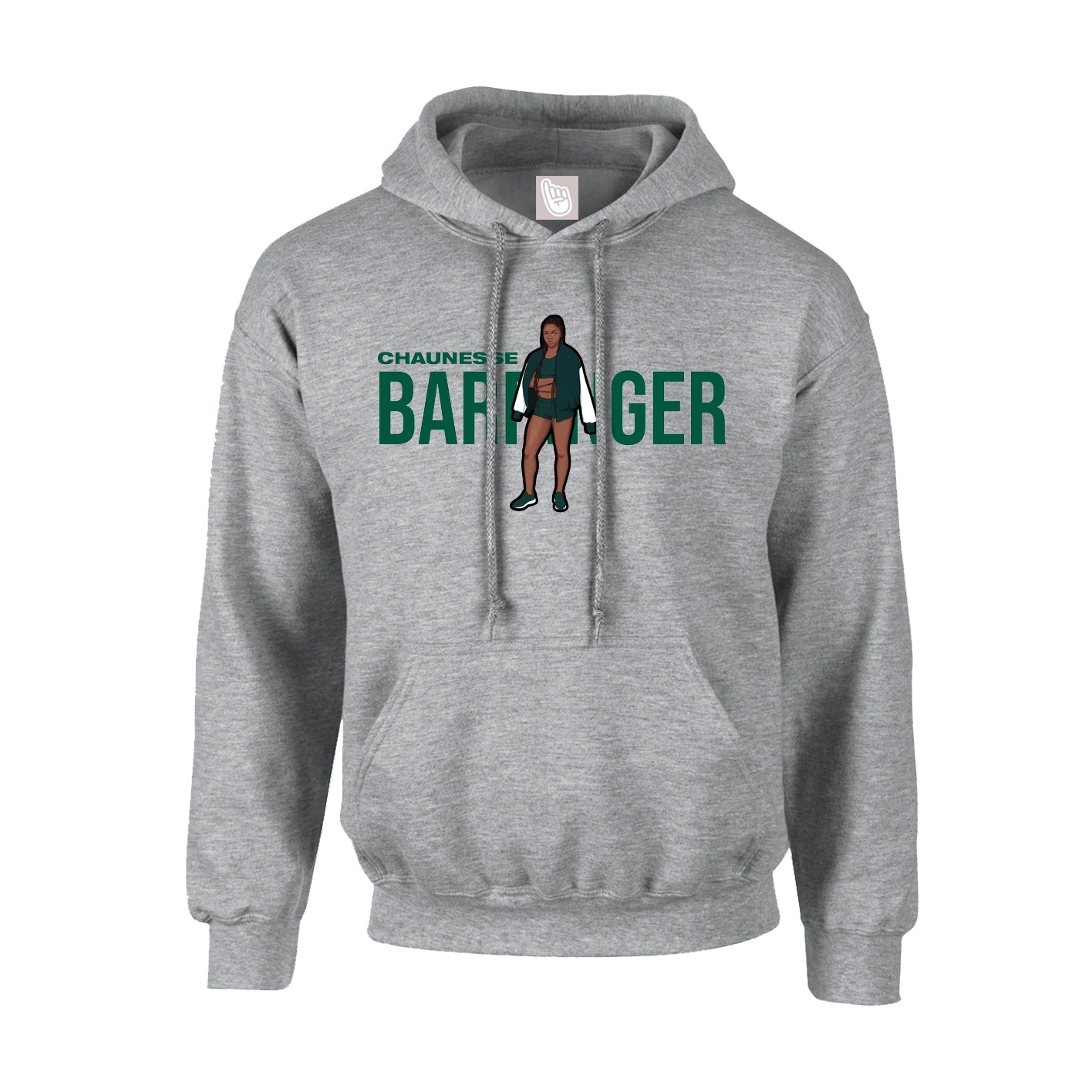 Hoodie — Player Name in Grey