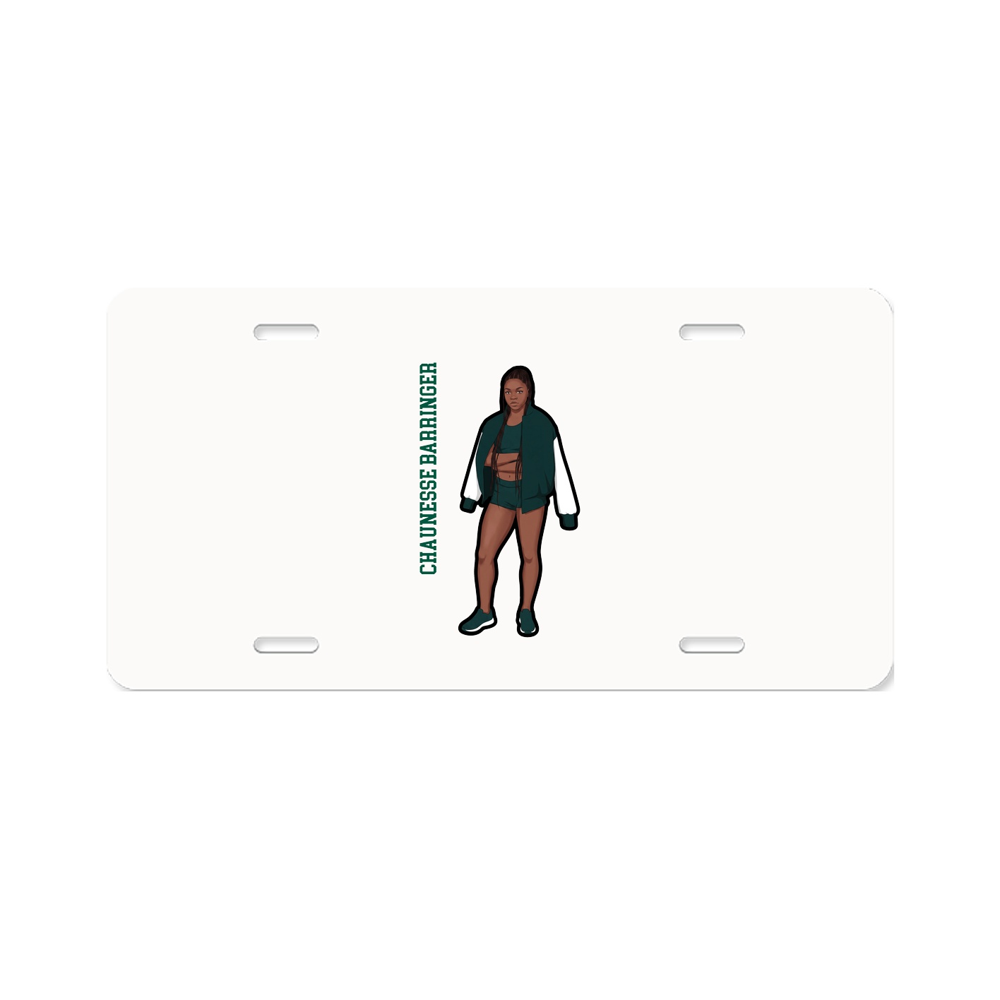 License Plate — Name Vertical in Classic