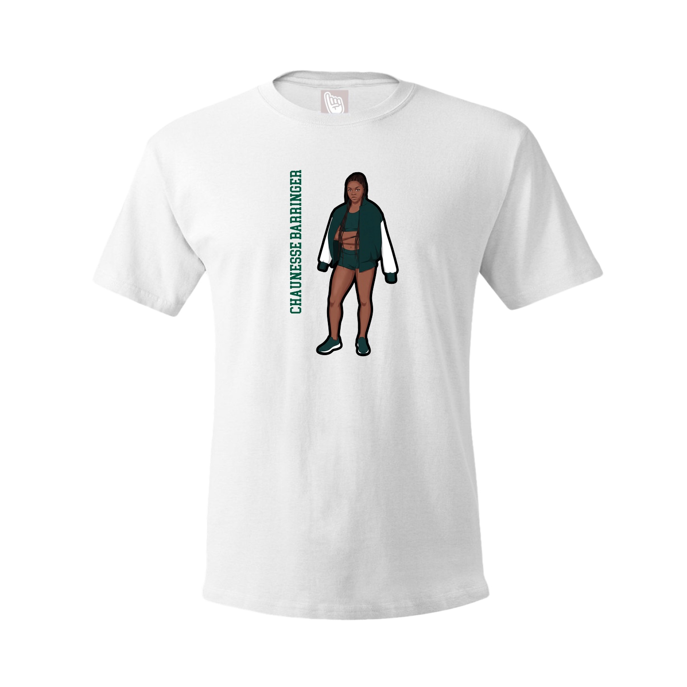 Youth Tee — Name Vertical in White