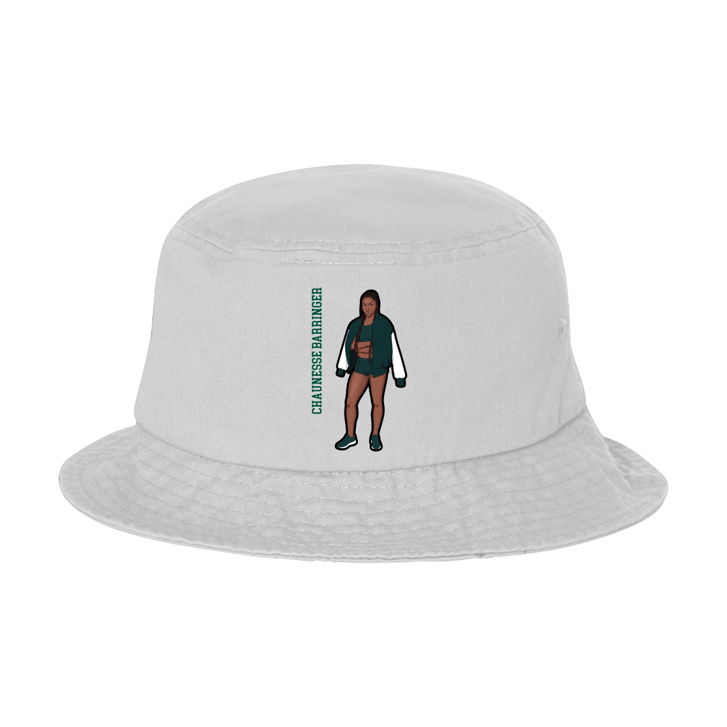 Bucket Cap — Name Vertical in White