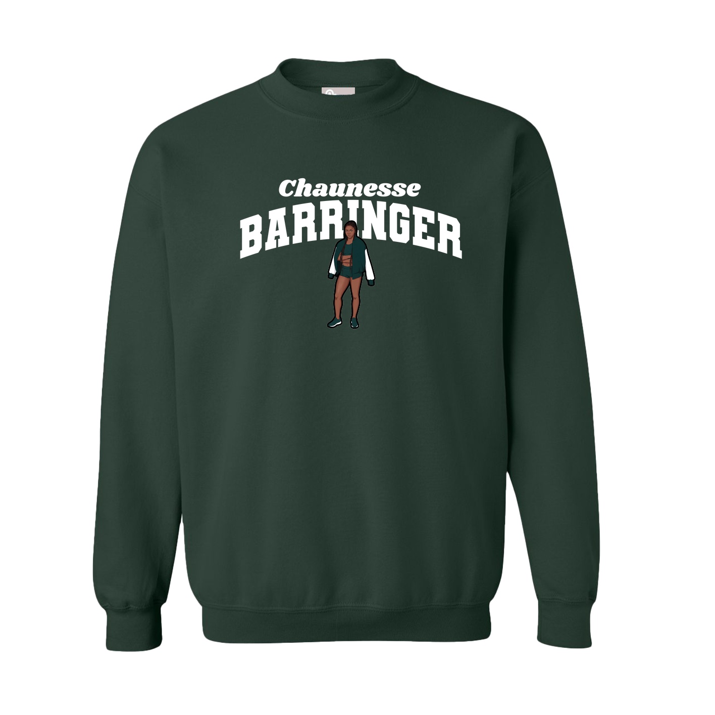 Fleece Crew — Signature Arch in Green