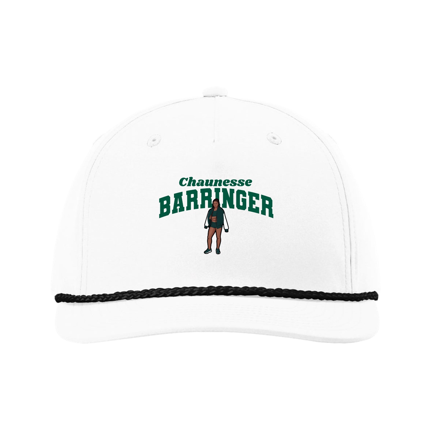 Five-Panel Classic Rope Cap — Signature Arch in White