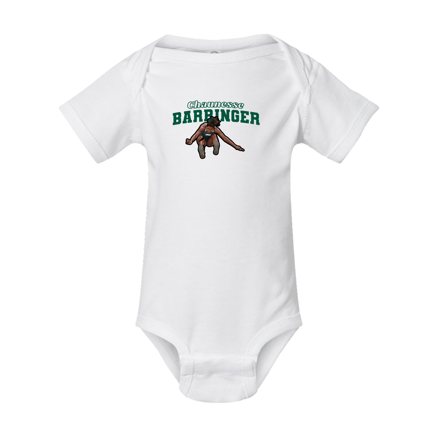 Baby Onesie — Name Arch in White