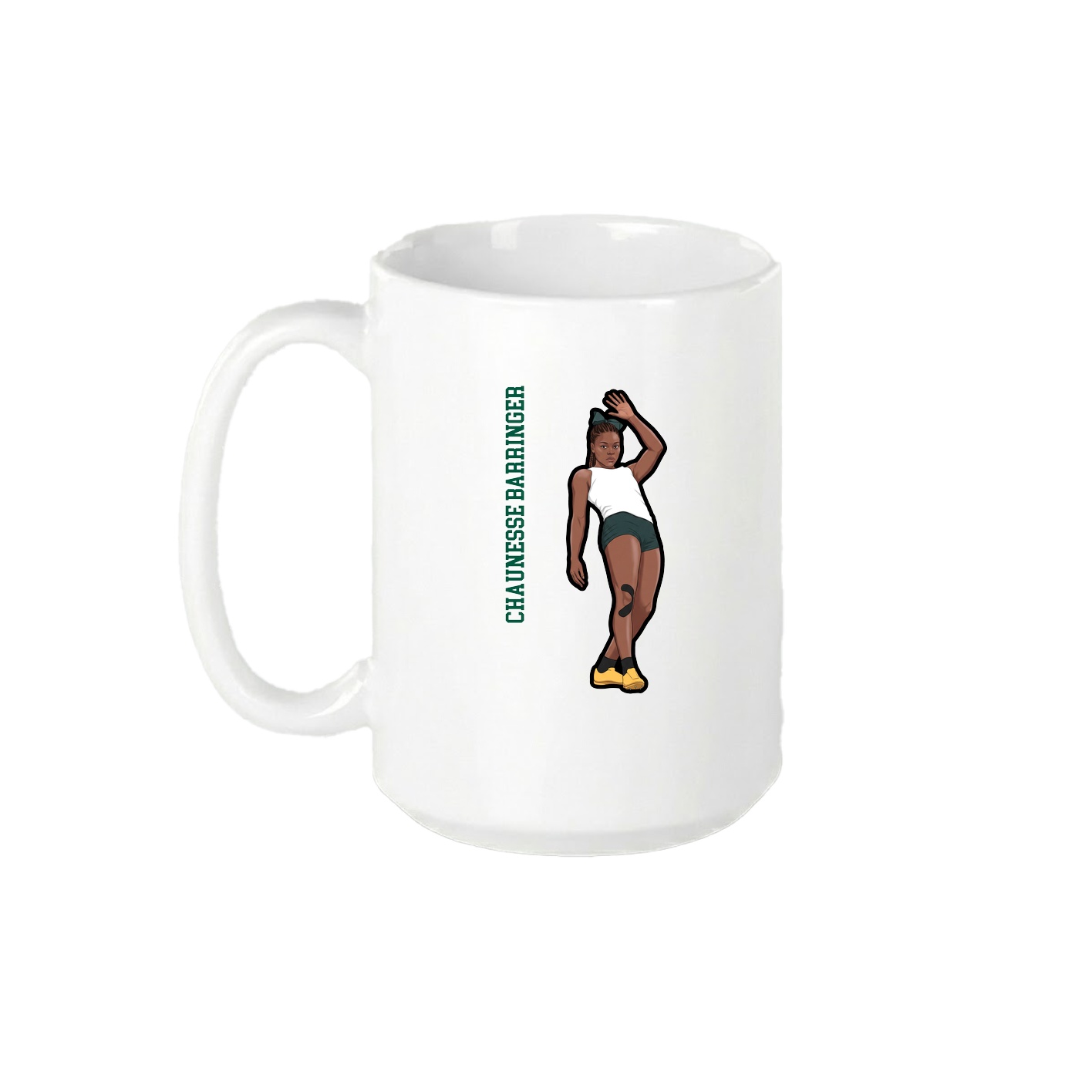 15oz Coffee Mug — Name Vertical in White
