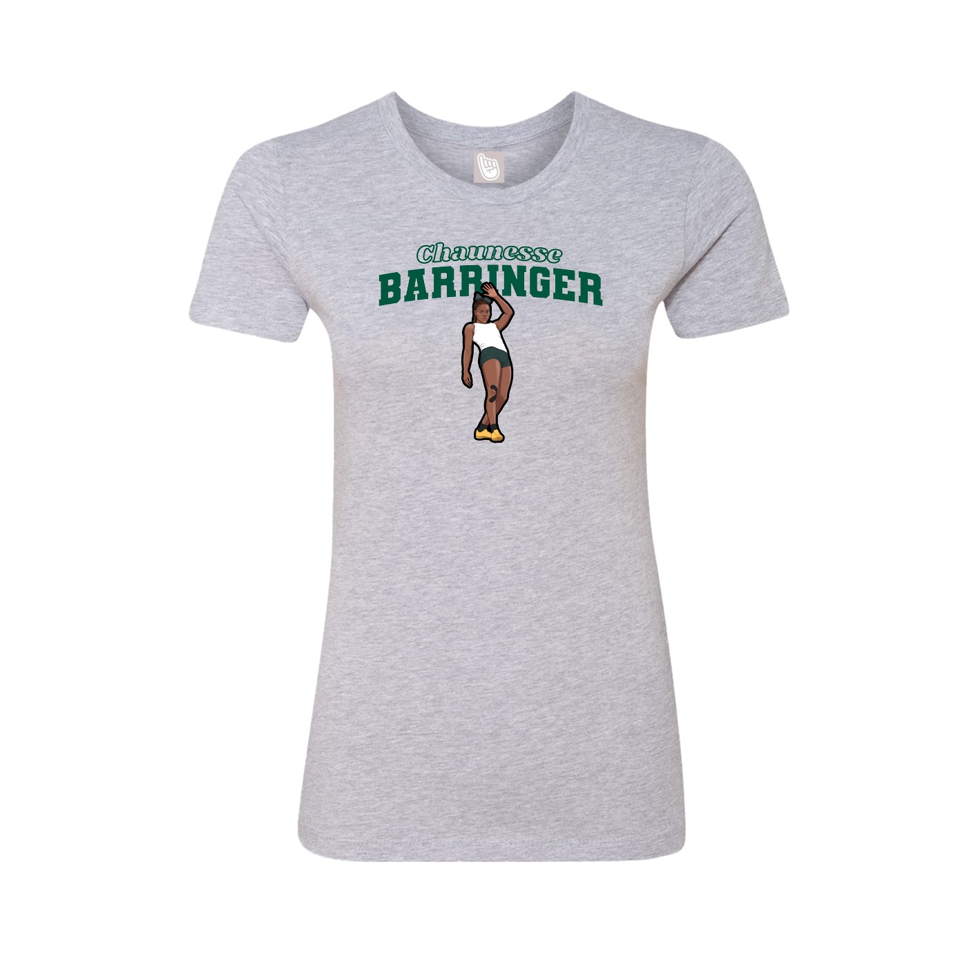 Womens Tee — Name Arch in Grey