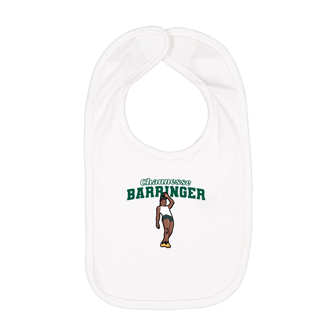 Infant Bib — Name Arch in White