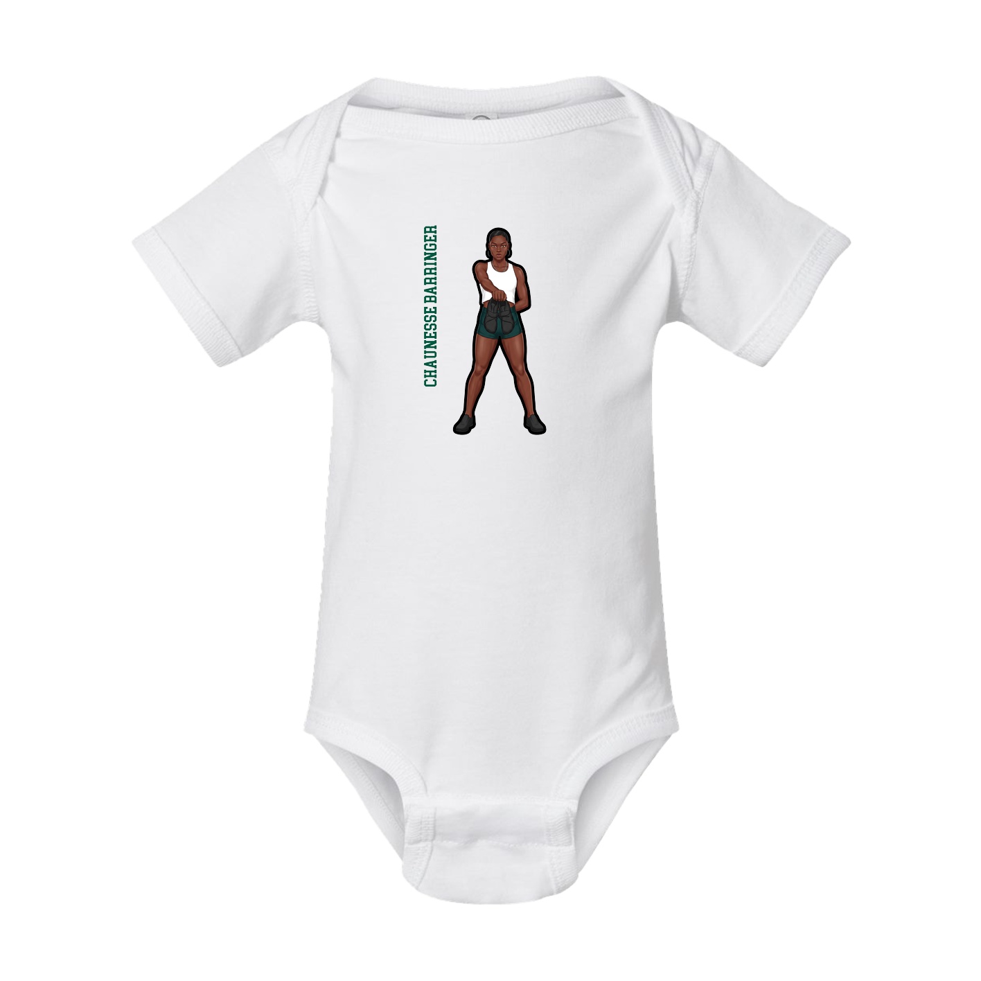 Baby Onesie — Name Vertical in White