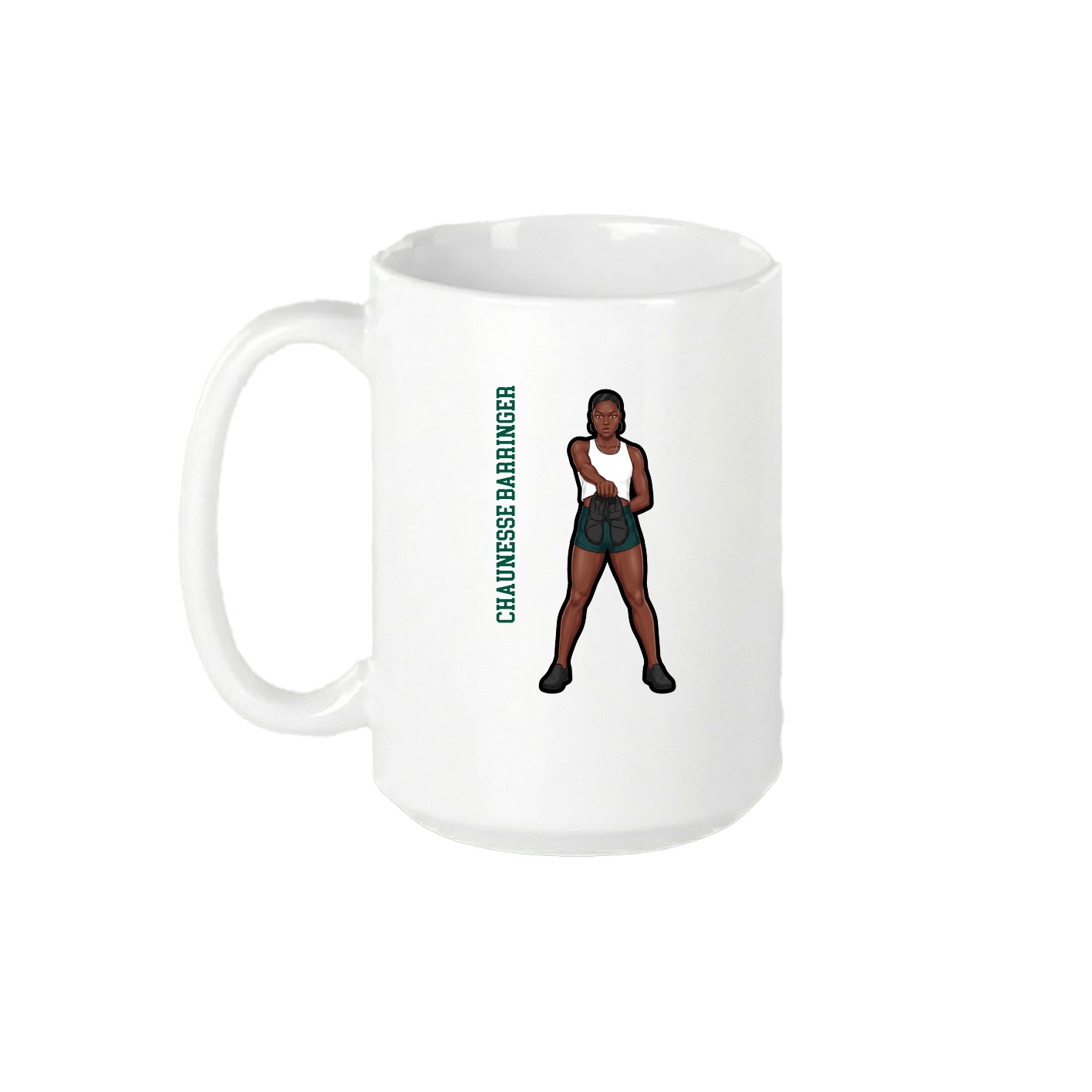 15oz Coffee Mug — Name Vertical in White
