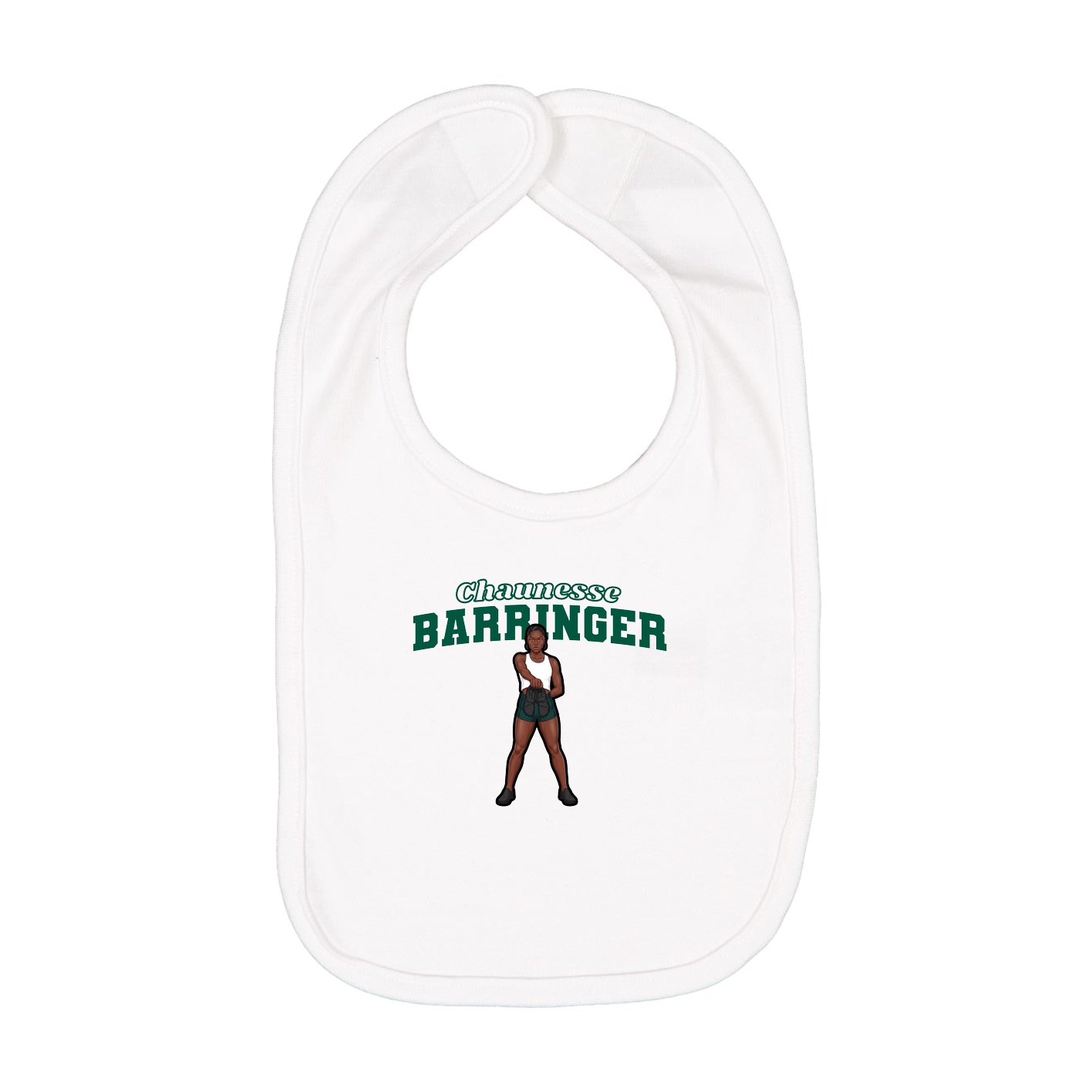 Infant Bib — Name Arch in White