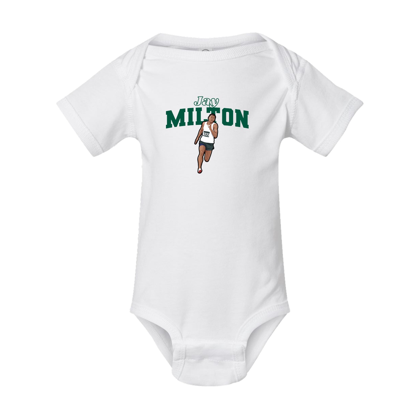 Baby Onesie — Name Arch in White