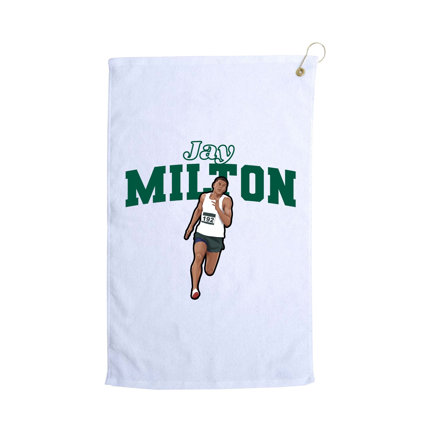Golf Towel — Name Arch in White