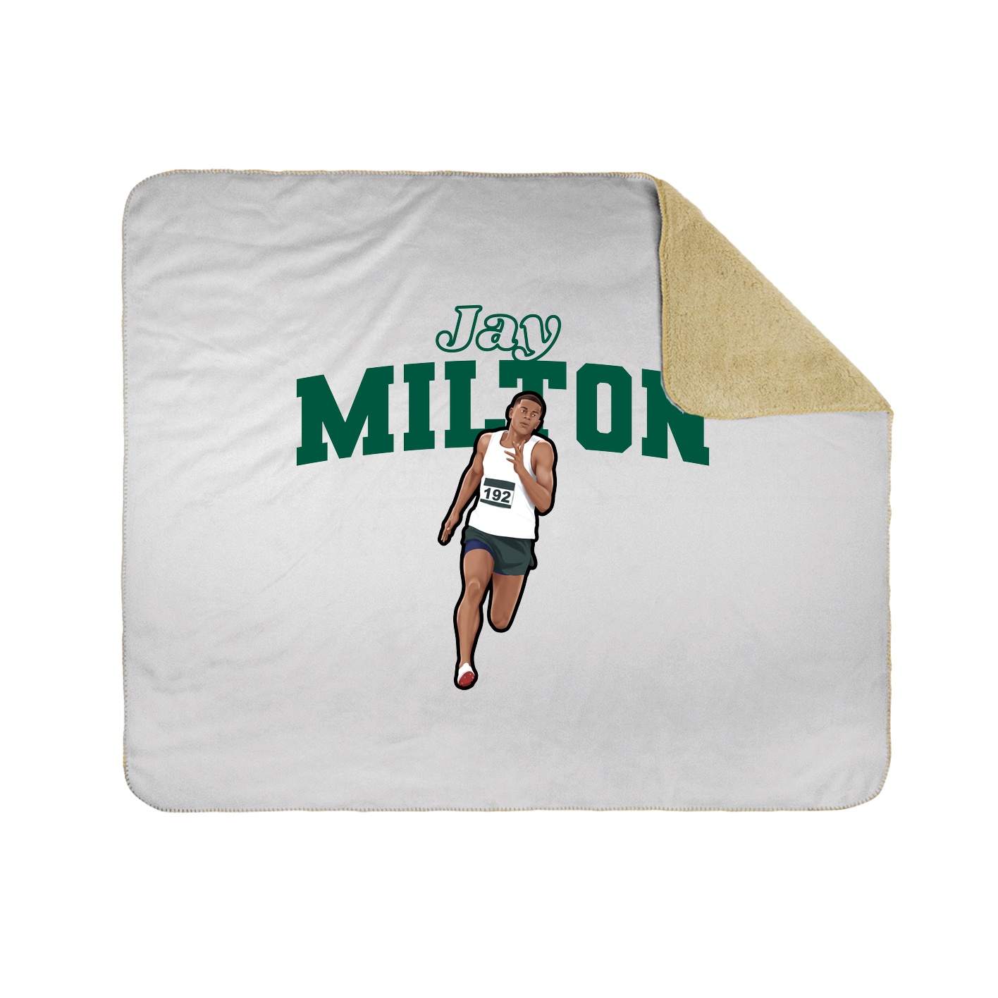 Throw Blanket — Name Arch in White