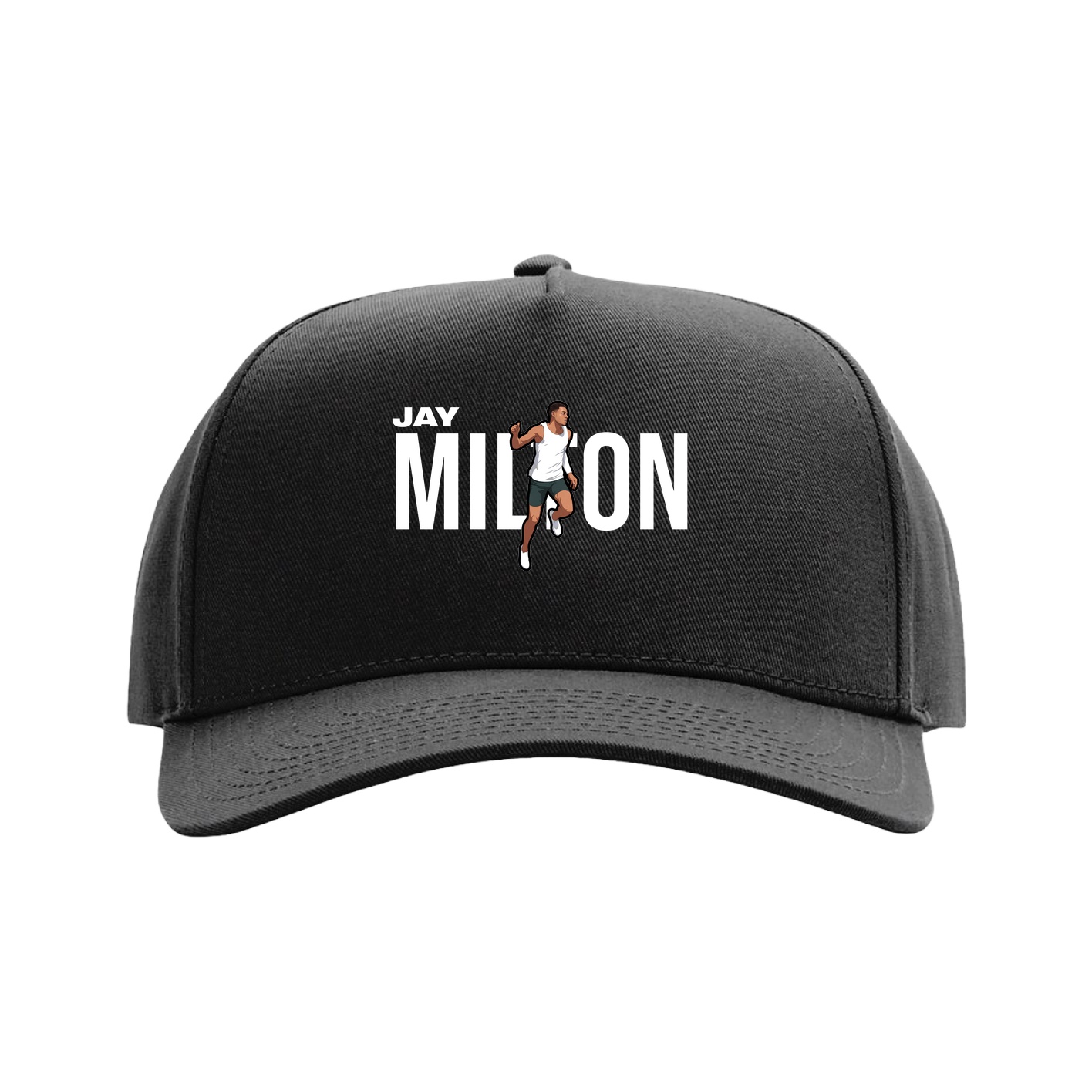 Full Fabric Five-Panel Champ Cap — Player Name in Black