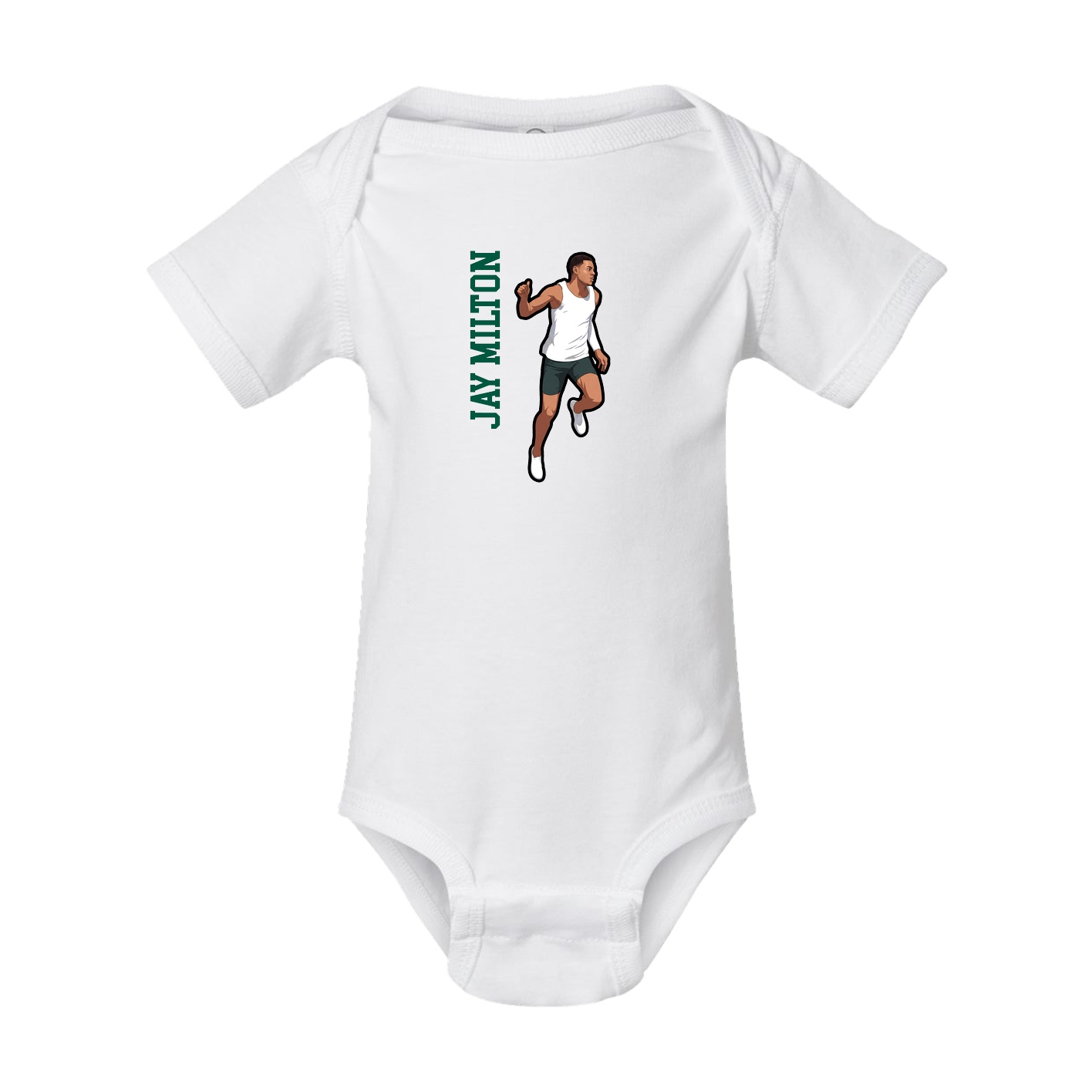 Baby Onesie — Name Vertical in White
