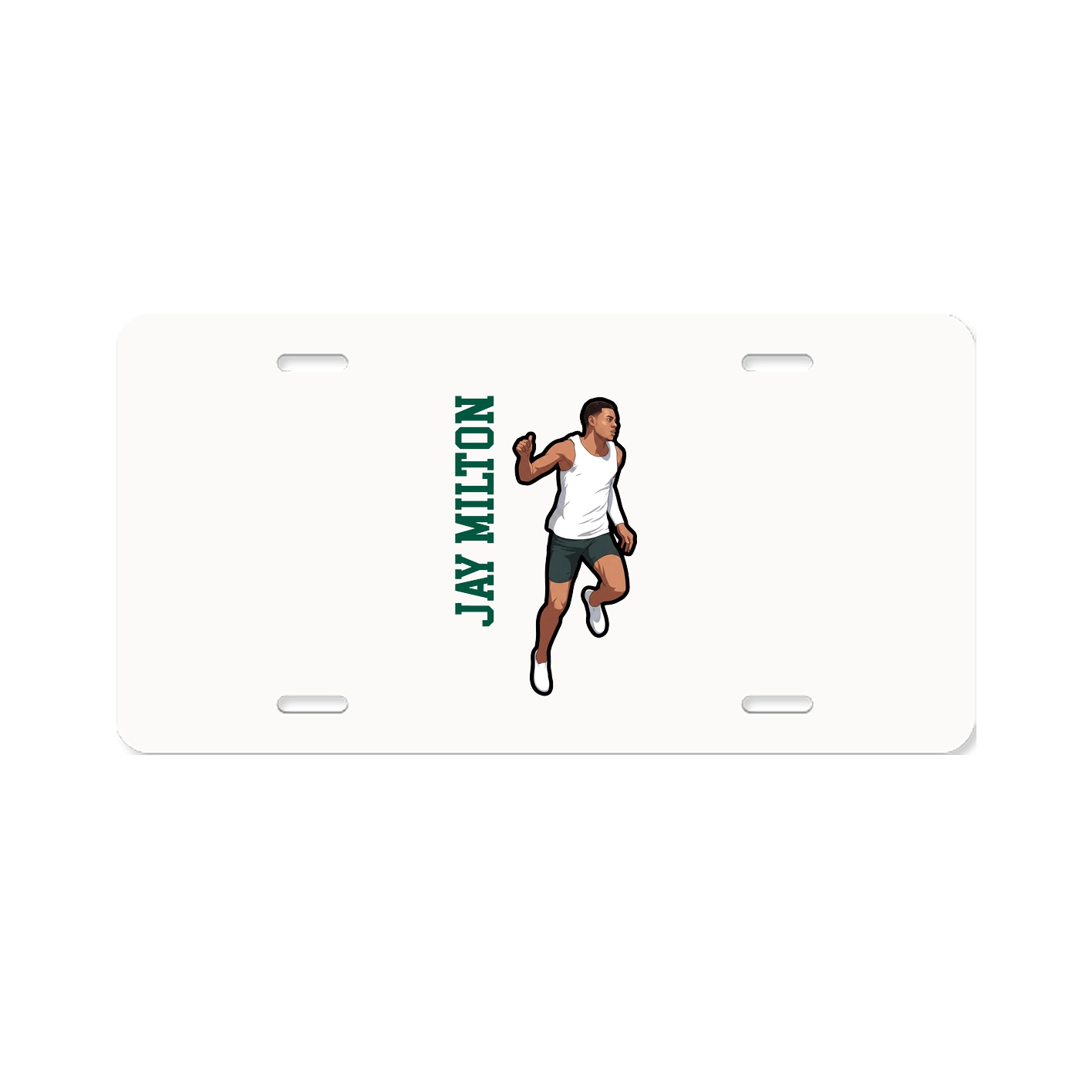 License Plate — Name Vertical in Classic