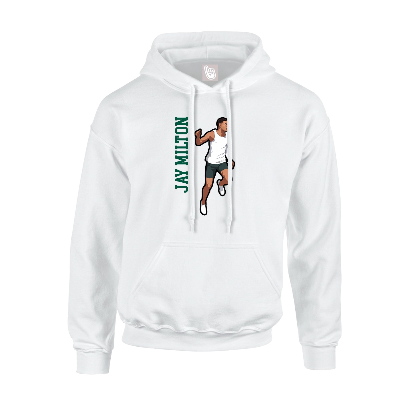 Hoodie — Name Vertical in White