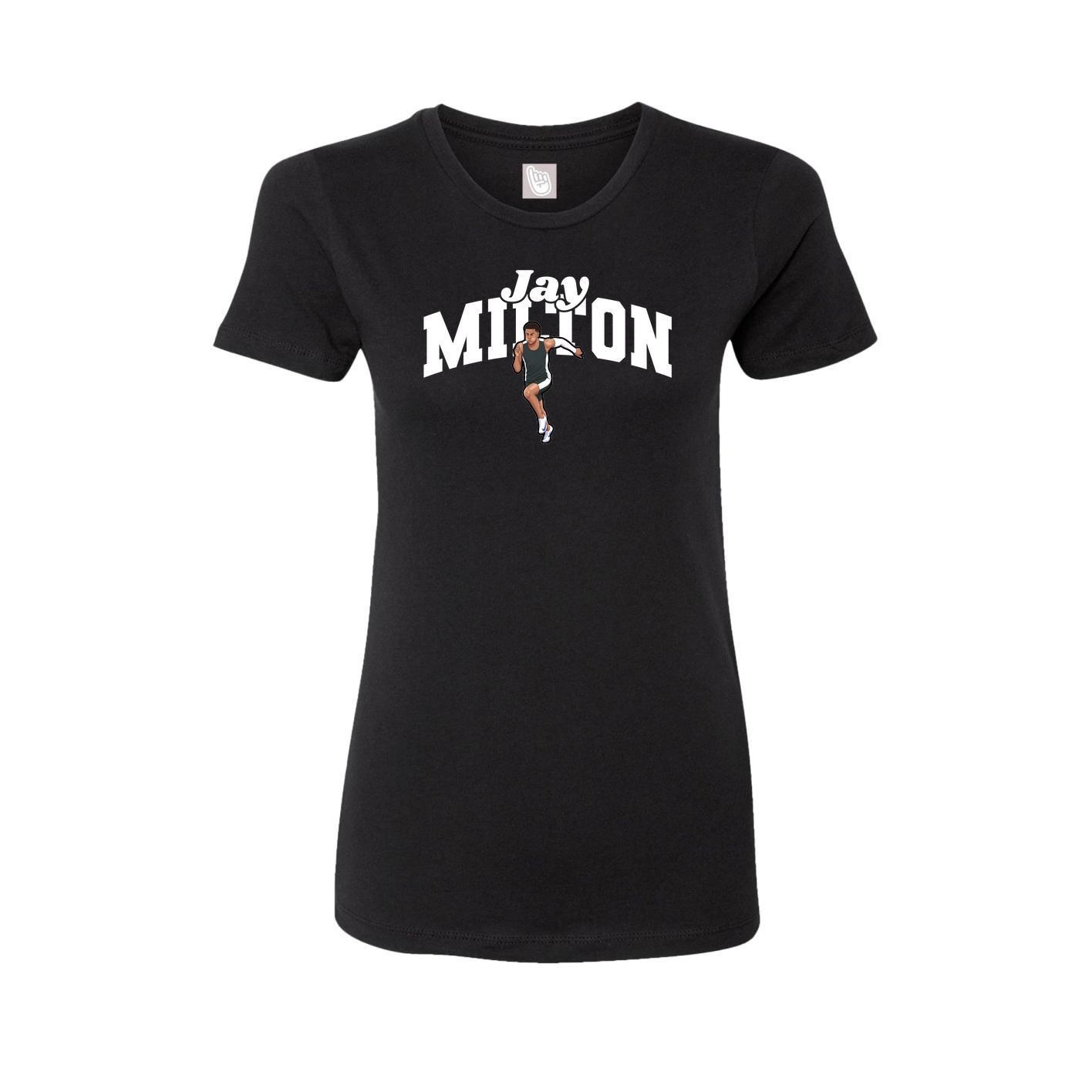 Fitted Women's Tee — Signature Arch in Black