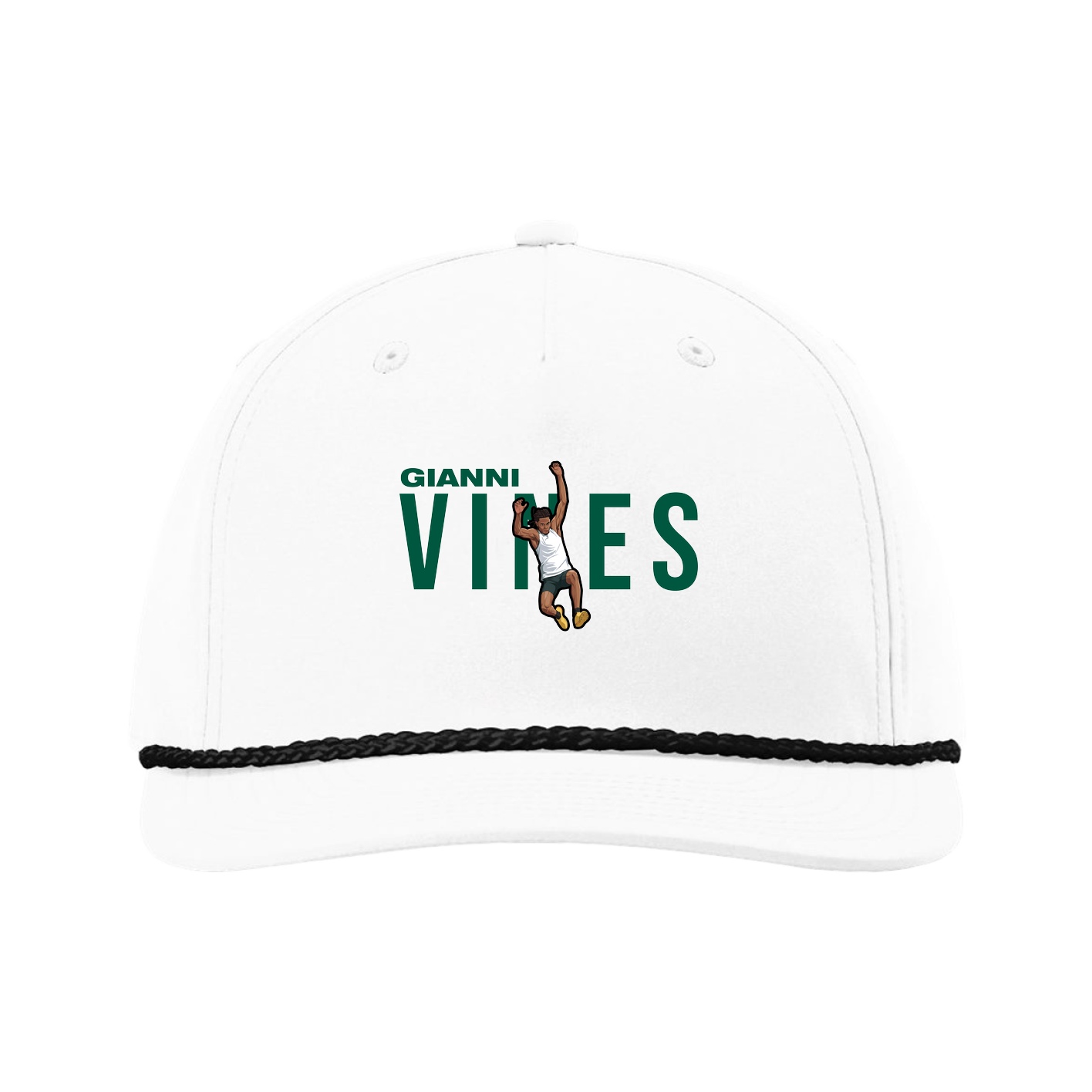 Five-Panel Classic Rope Cap — Player Name in White
