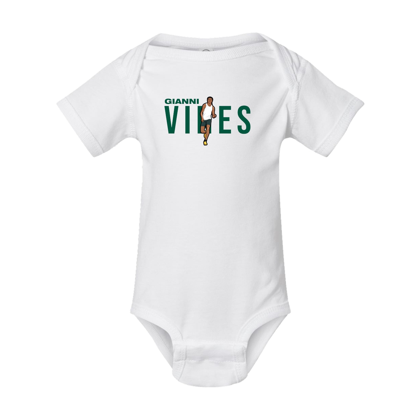 Baby Onesie — Player Name in White