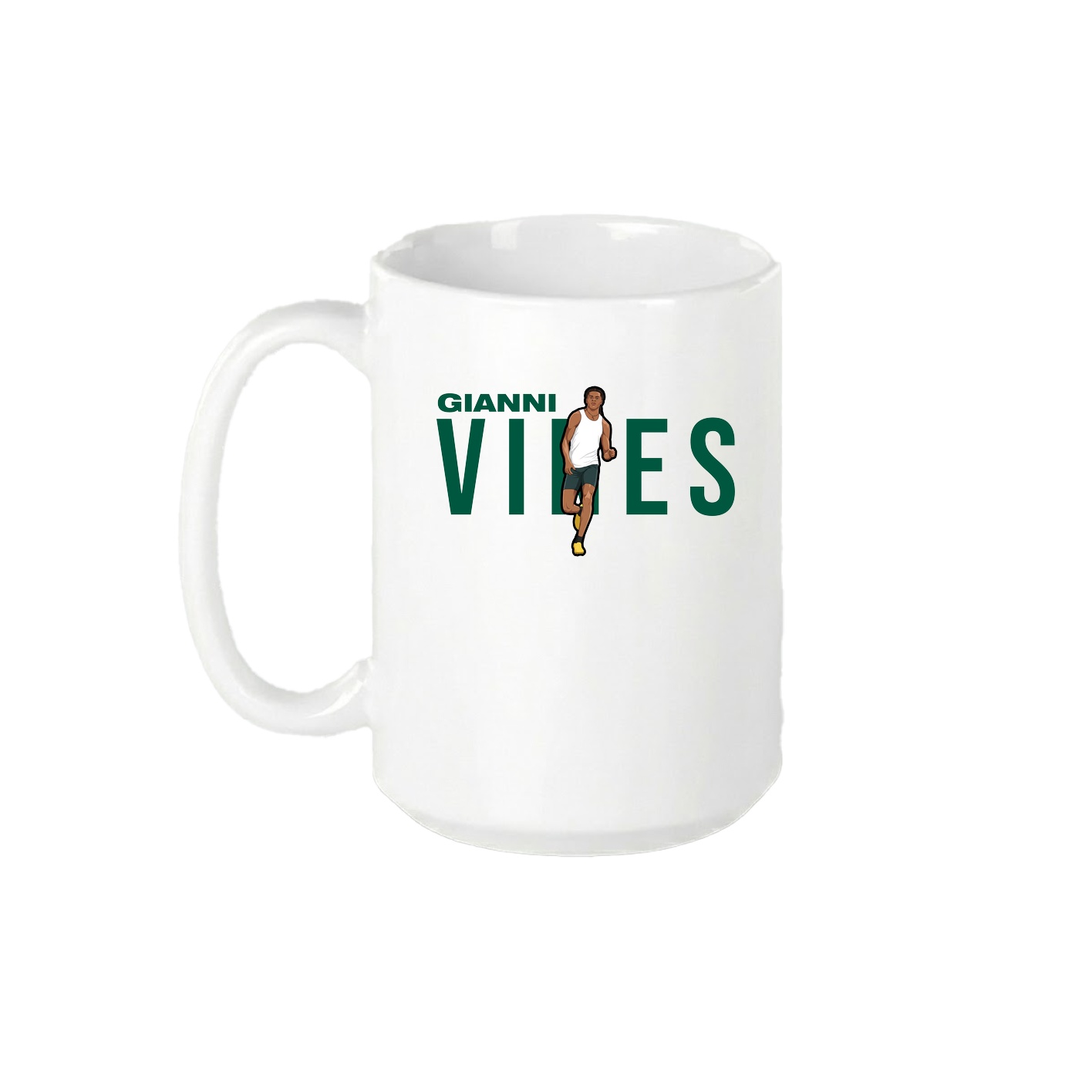 15oz Coffee Mug — Player Name in White