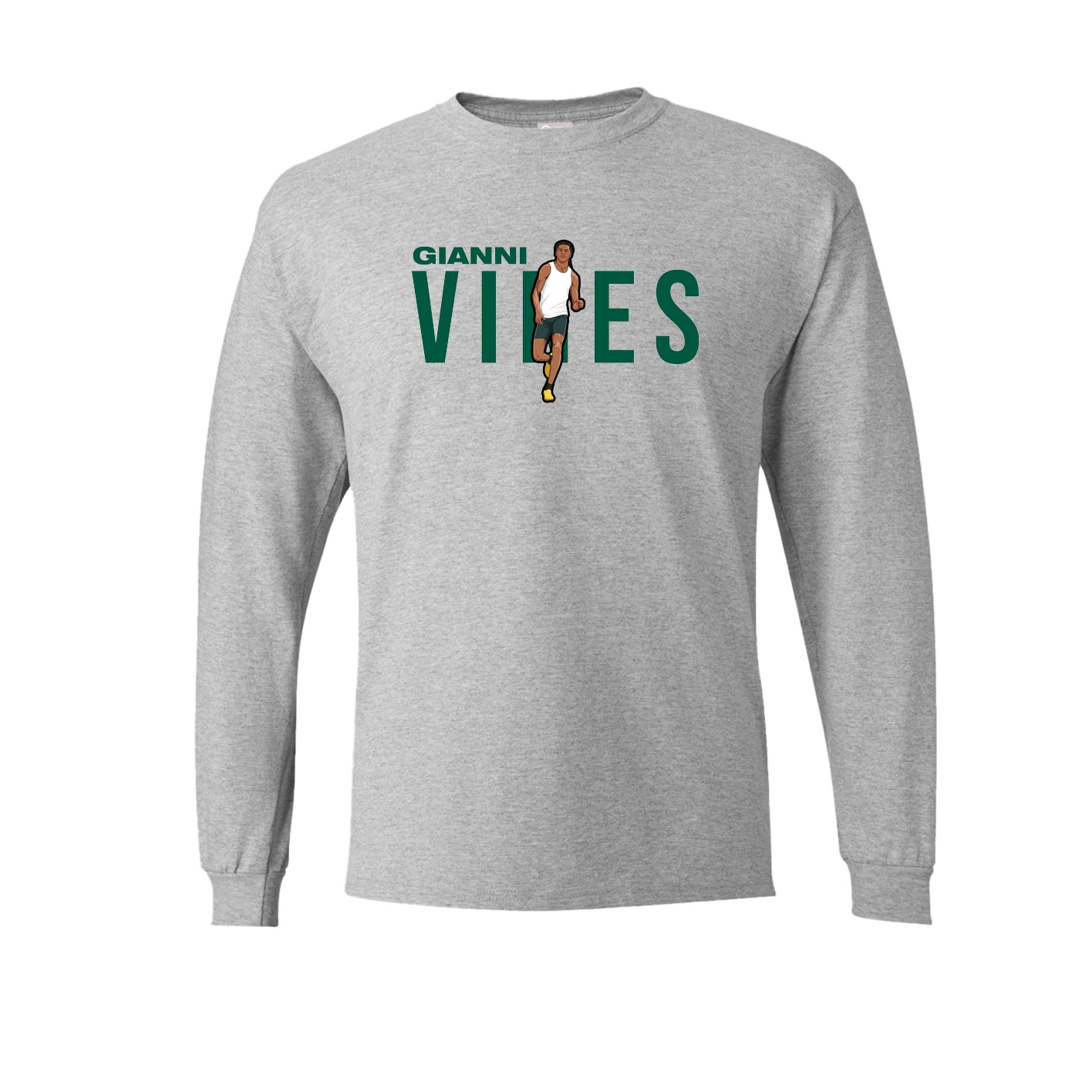 Long Sleeve Tee — Player Name in Grey