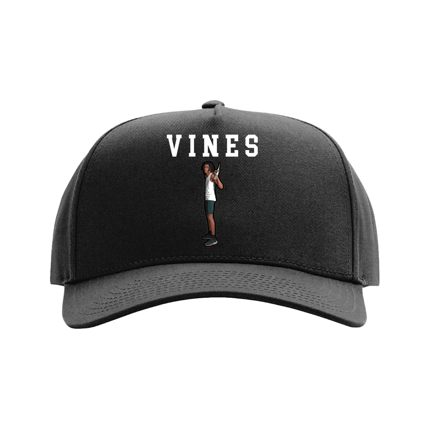 Full Fabric Five-Panel Champ Cap — Shirsey in Black