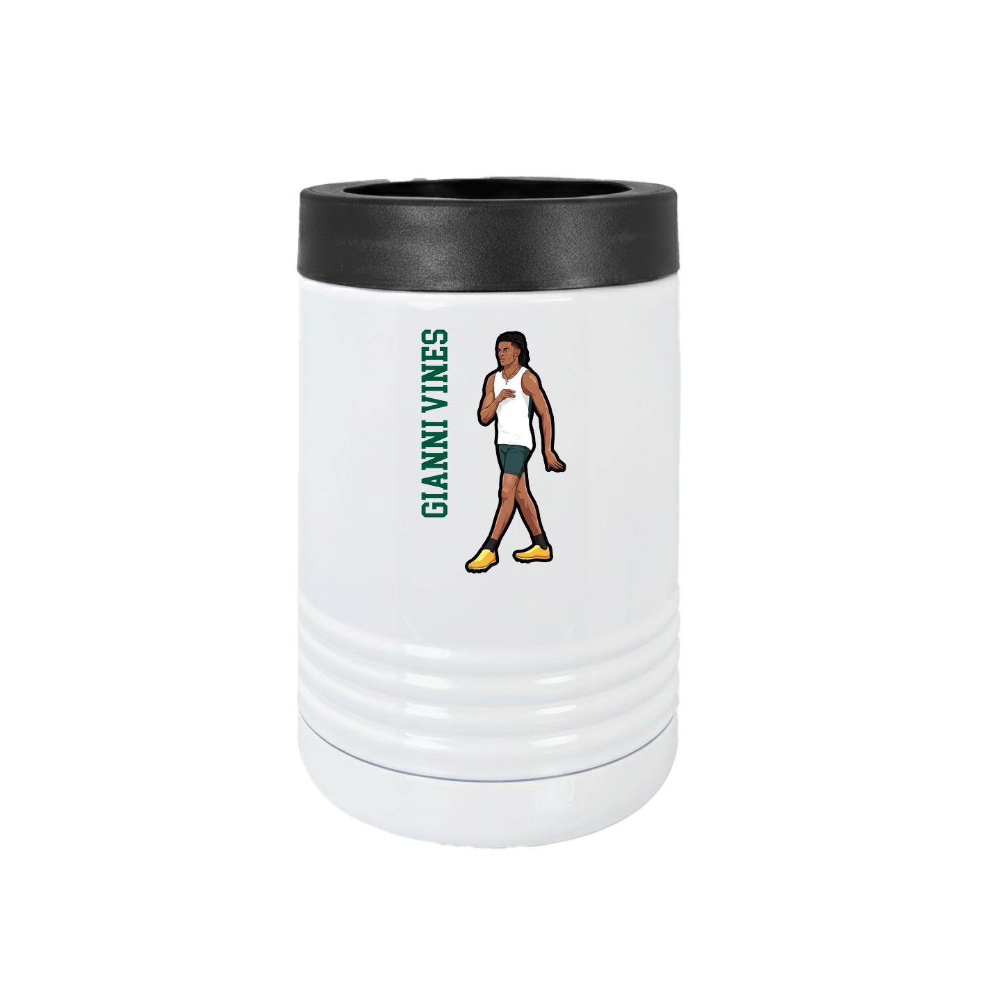 Beverage Holder — Name Vertical in White