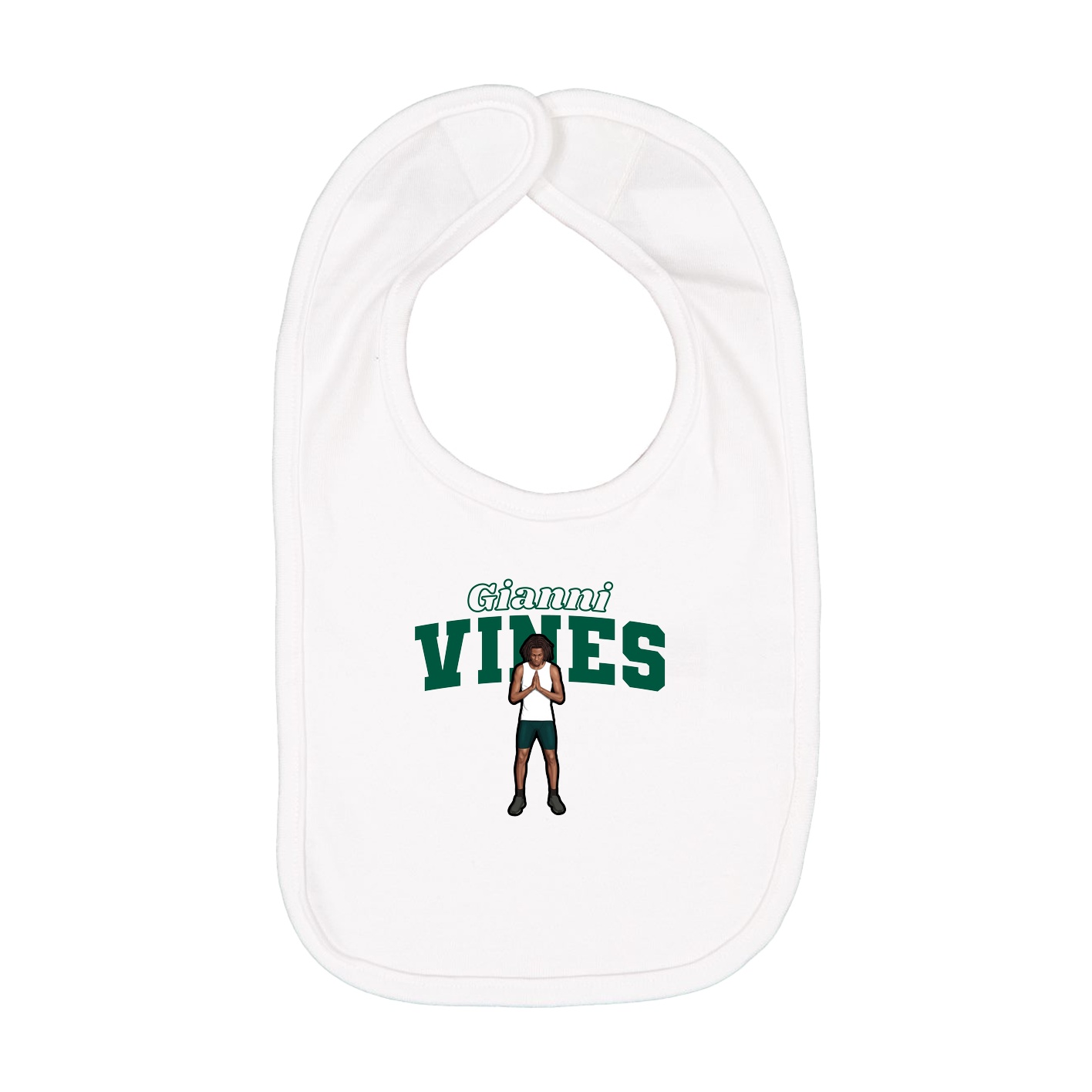 Infant Bib — Name Arch in White