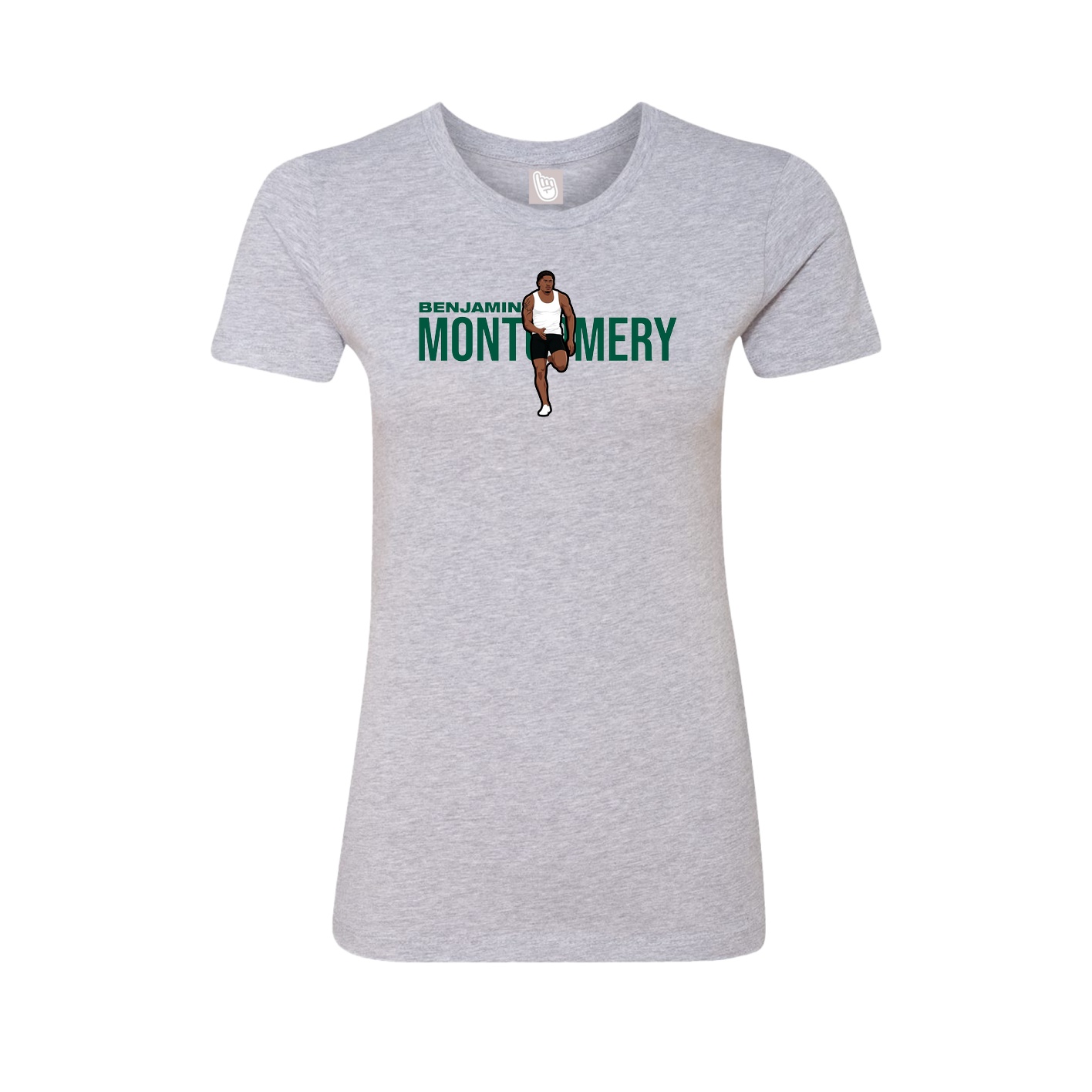 Fitted Women's Tee — Player Name in Grey