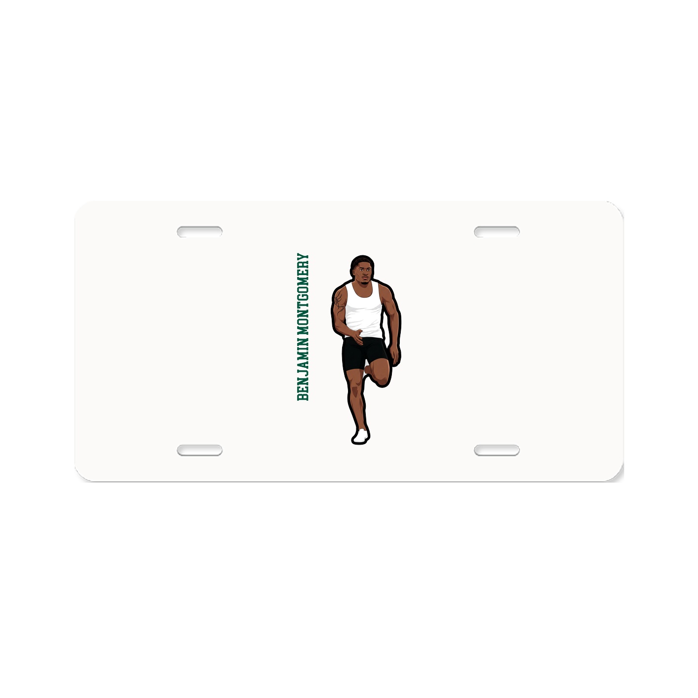 License Plate — Name Vertical in Classic