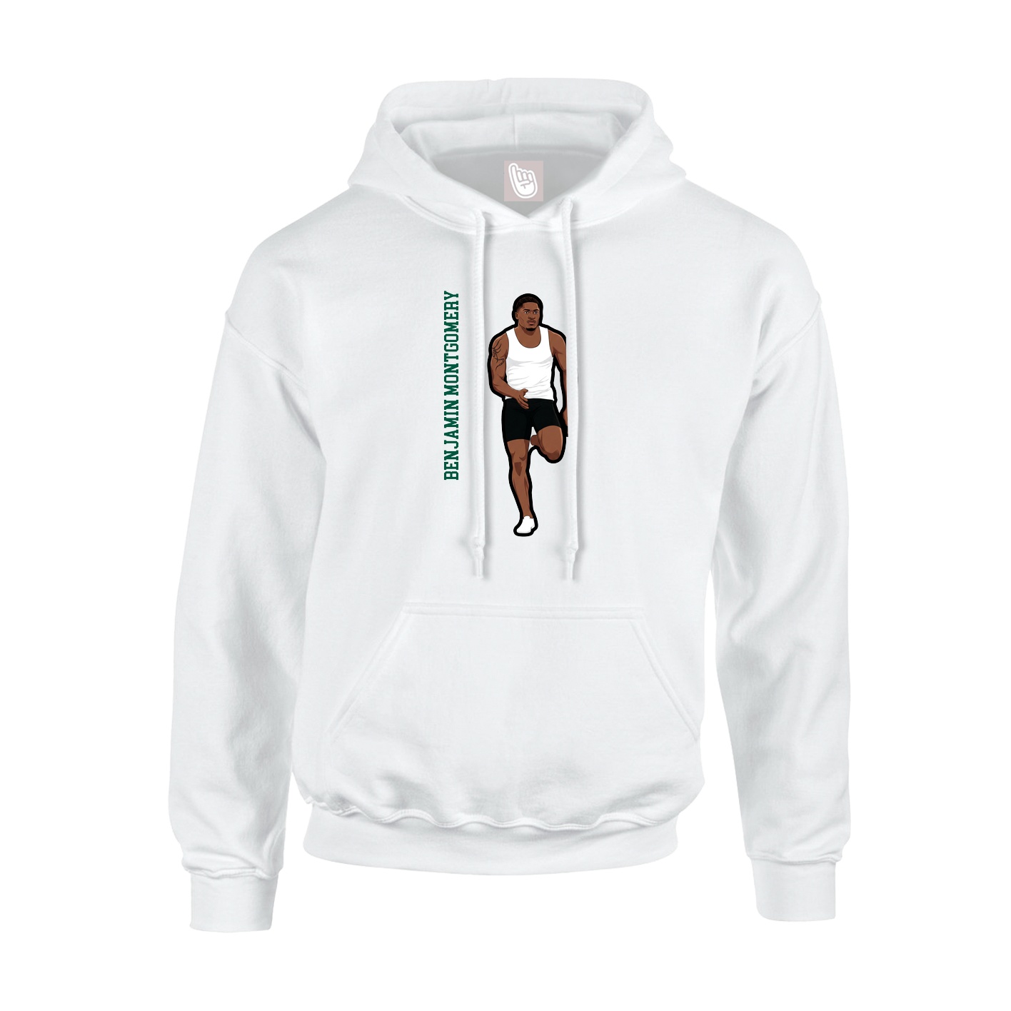 Hoodie — Name Vertical in White