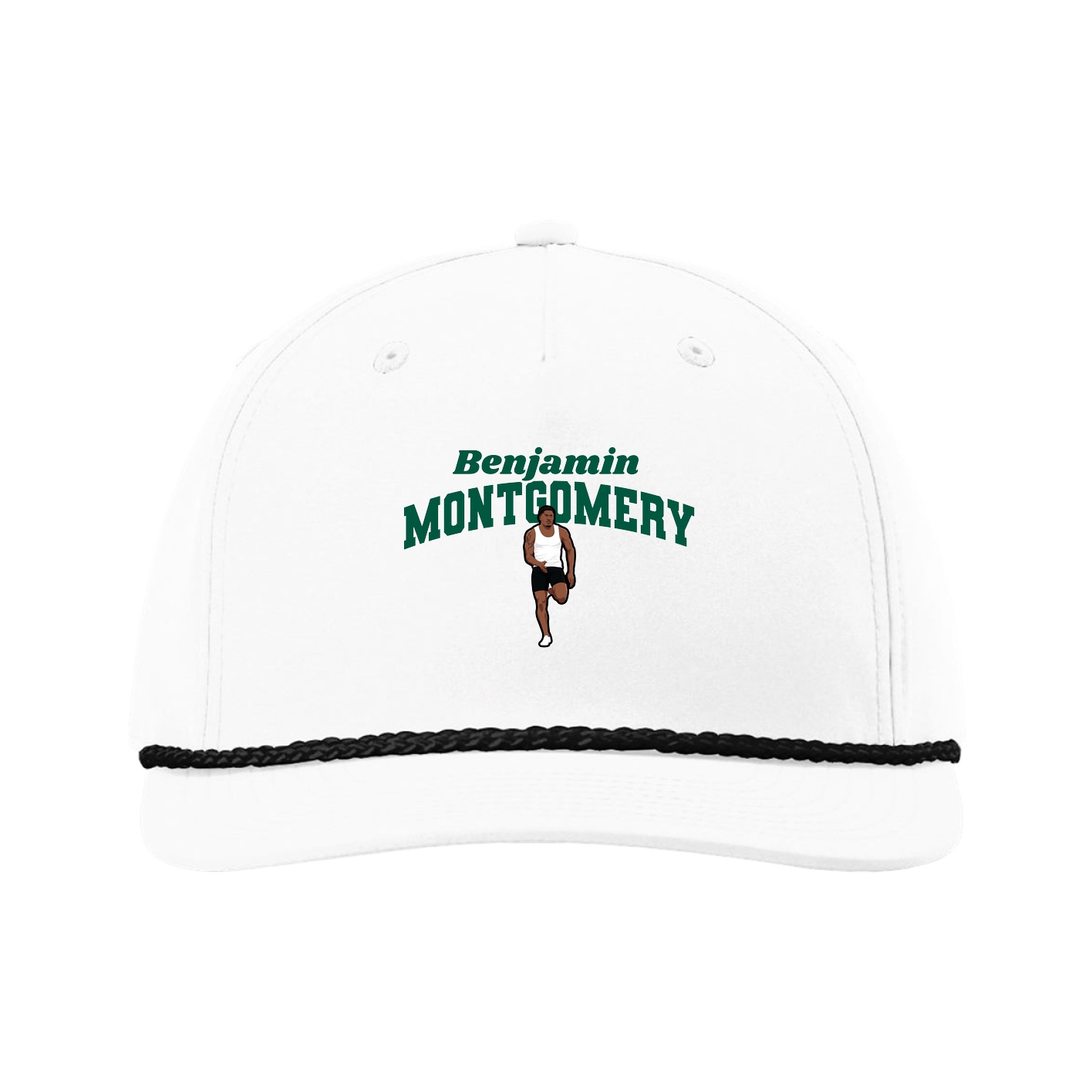 Five-Panel Classic Rope Cap — Signature Arch in White