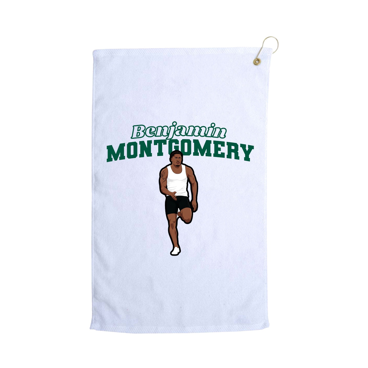 Golf Towel — Name Arch in White