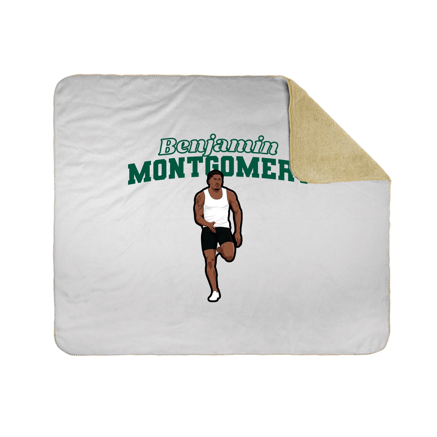 Throw Blanket — Name Arch in White