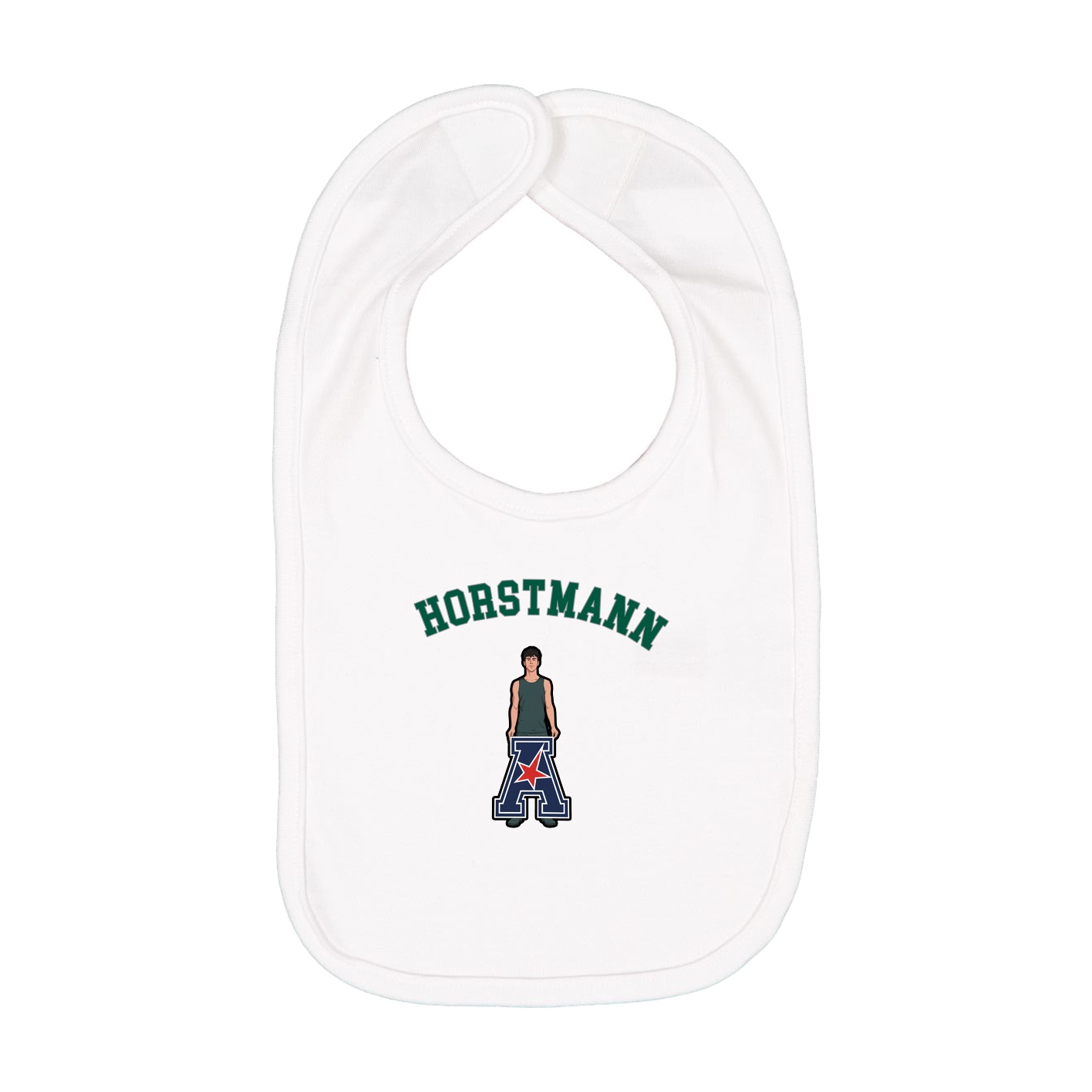 Infant Bib — Shirsey Arch in White