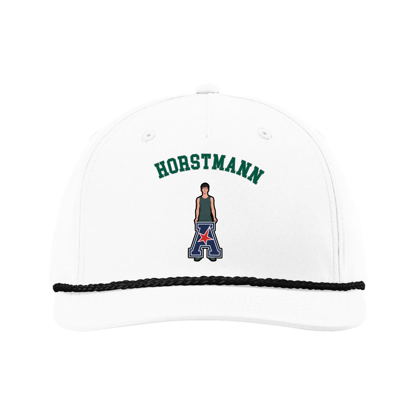 Five-Panel Classic Rope Cap — Shirsey Arch in White