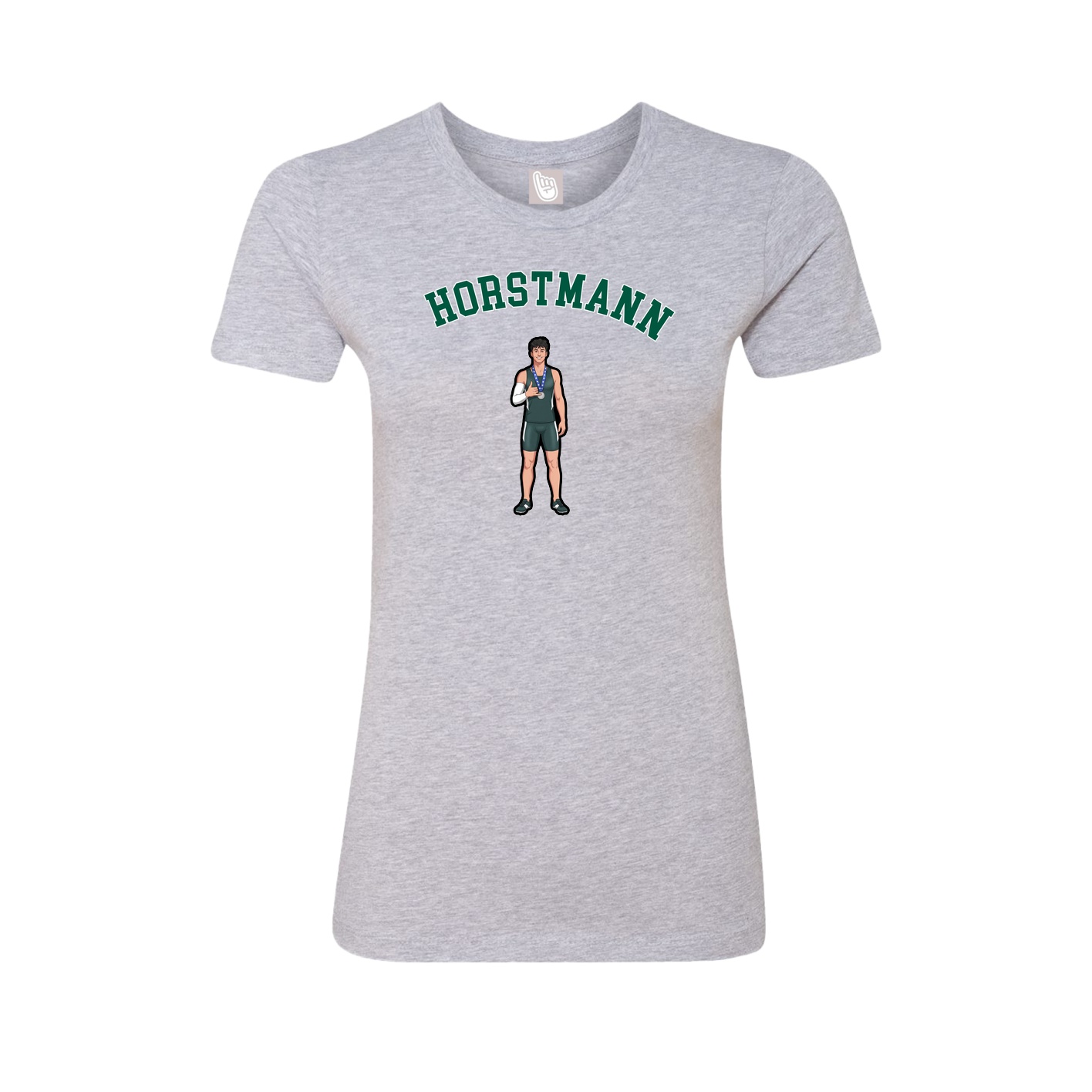 Fitted Women's Tee — Shirsey Arch in Grey
