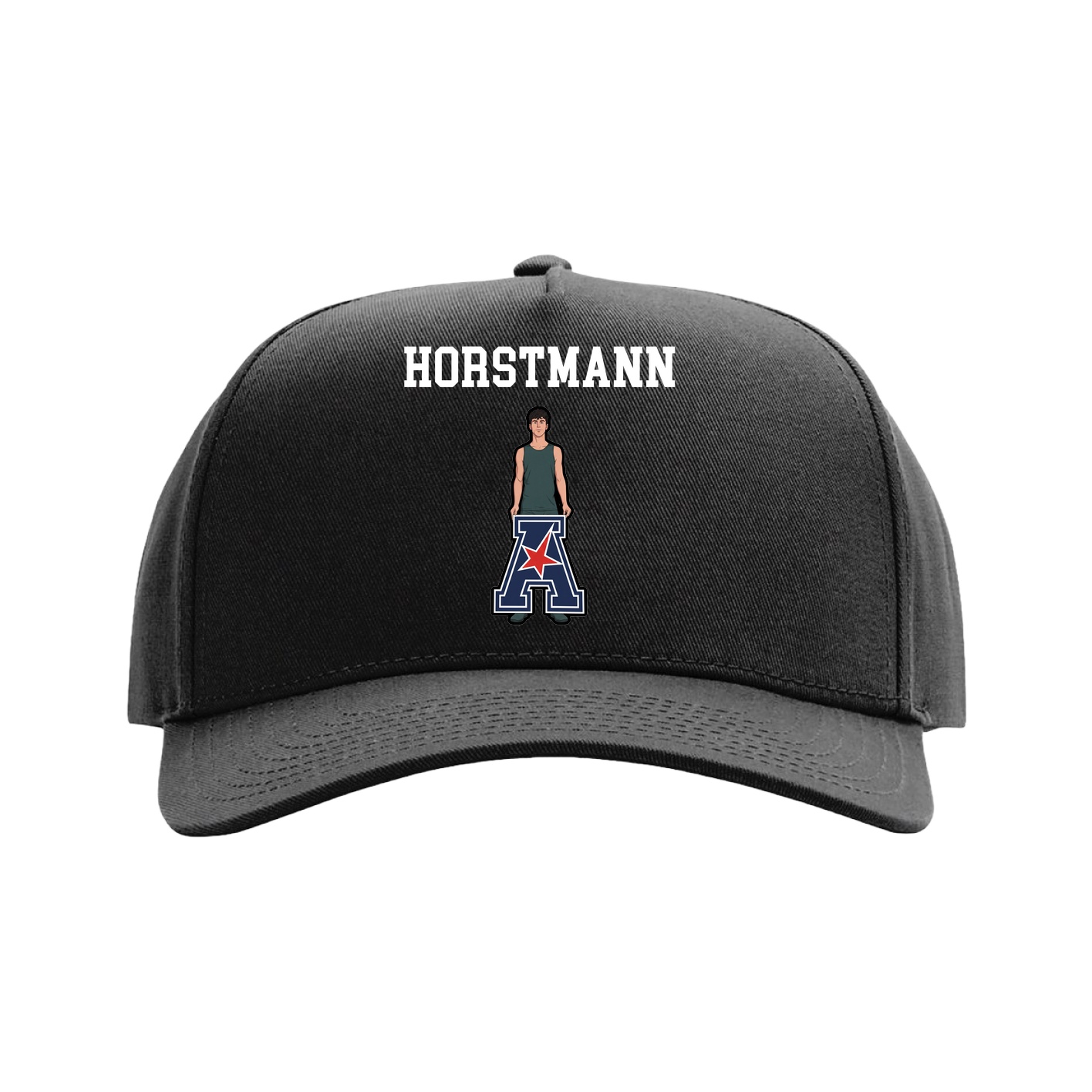 Full Fabric Five-Panel Champ Cap — Shirsey in Black