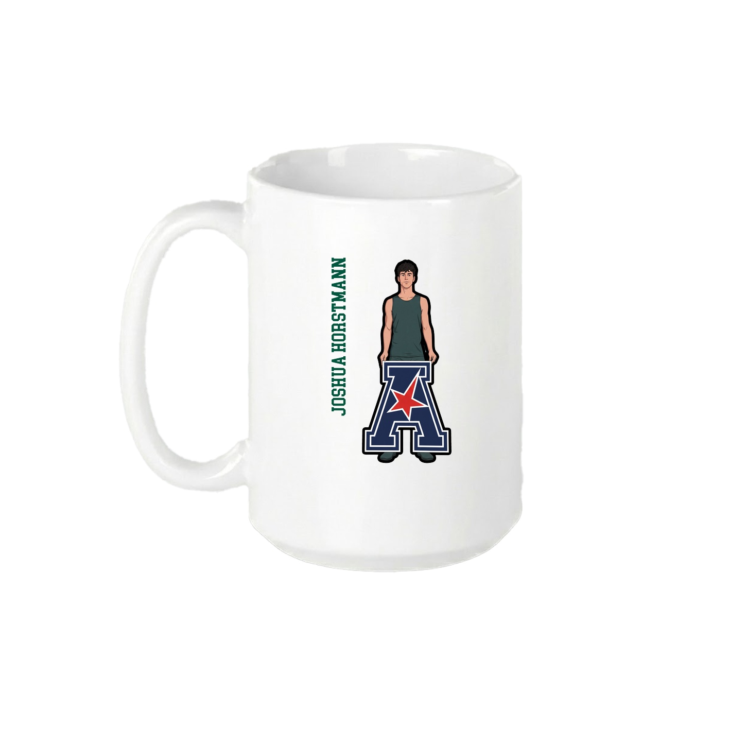 15oz Coffee Mug — Name Vertical in White