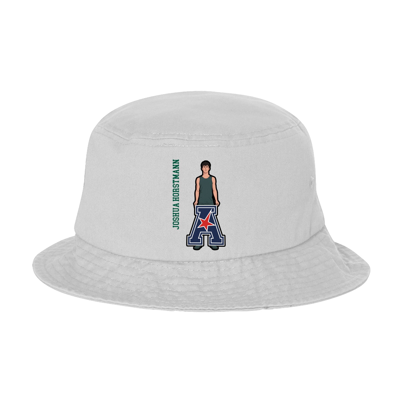 Bucket Cap — Name Vertical in White