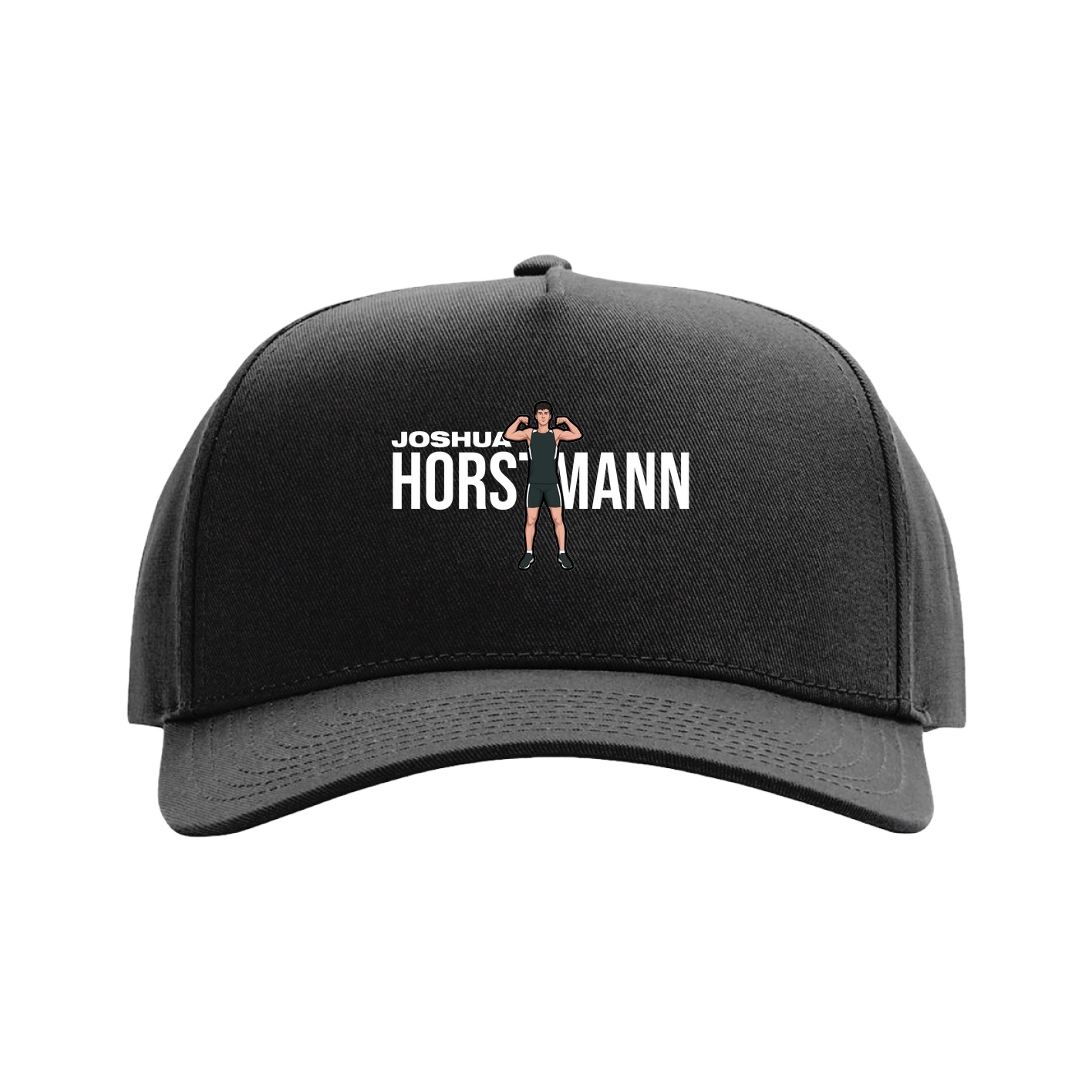 Full Fabric Five-Panel Champ Cap — Player Name in Black