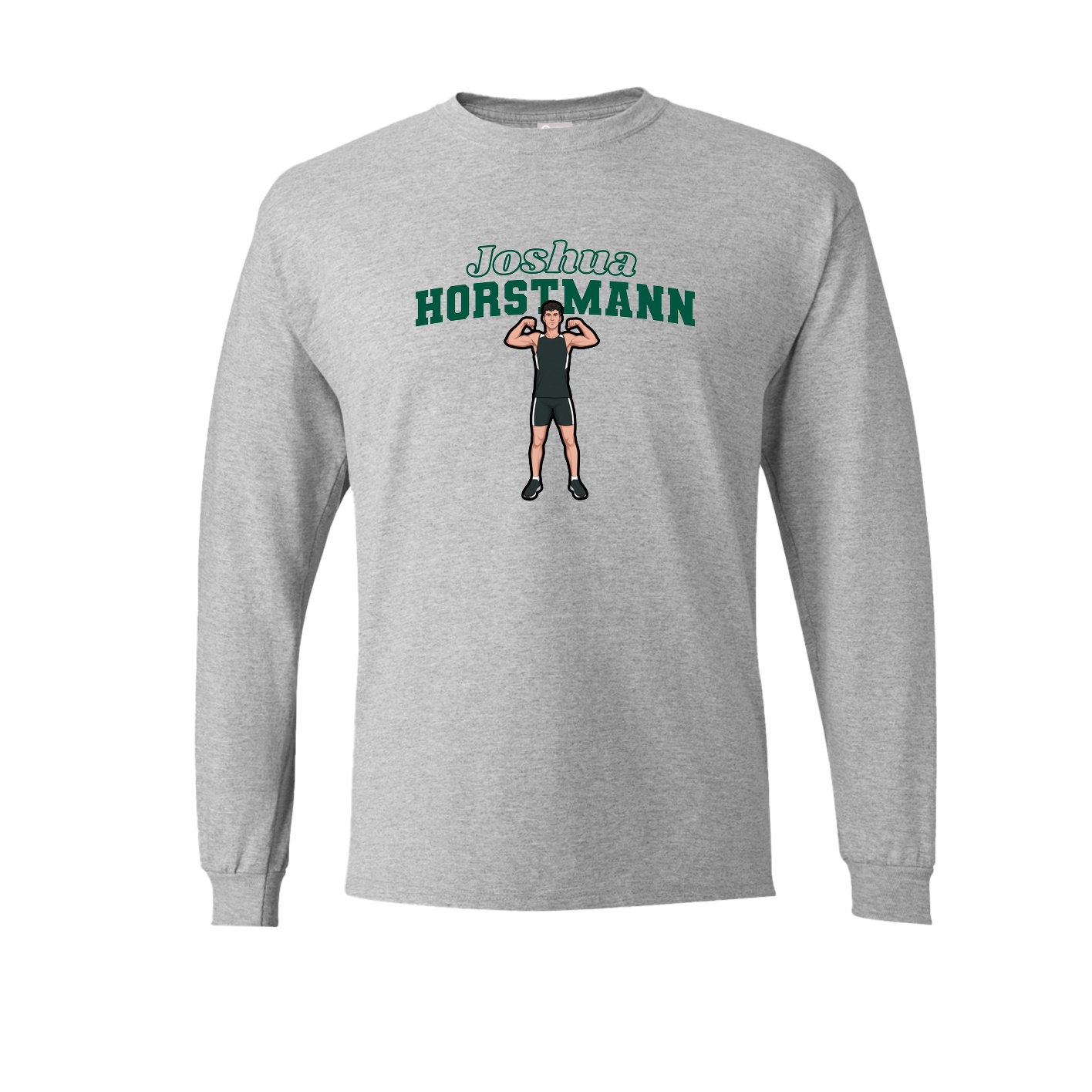 Long Sleeve Tee — Name Arch in Grey