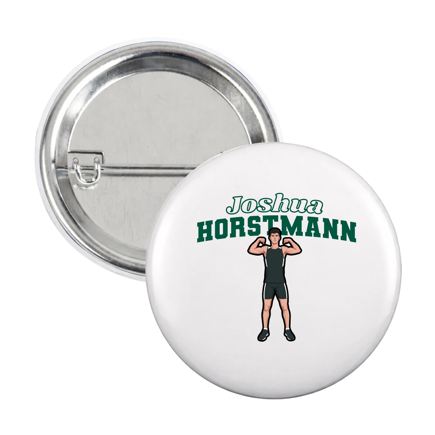 Game Day Button — Name Arch in White