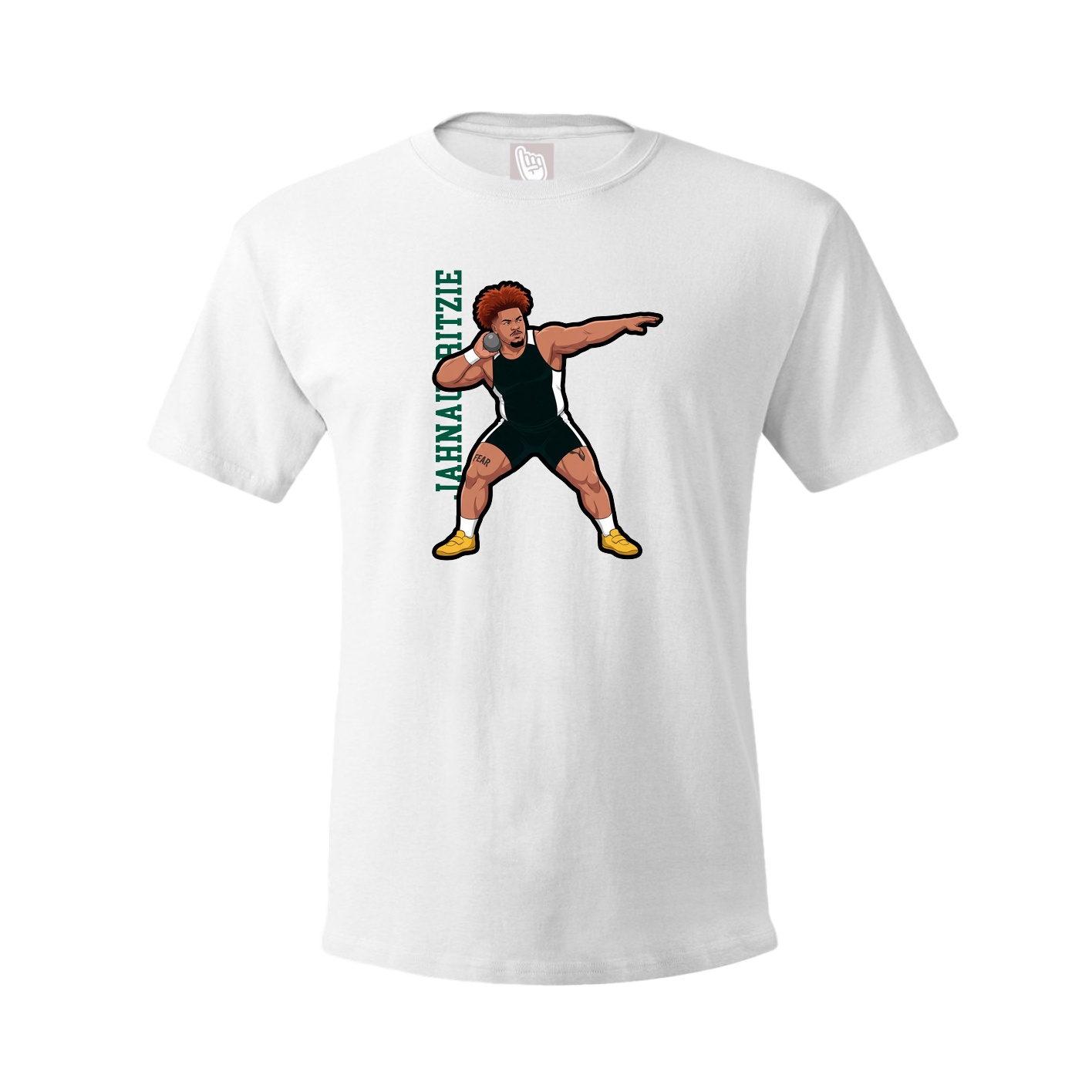 Tee — Name Vertical in White