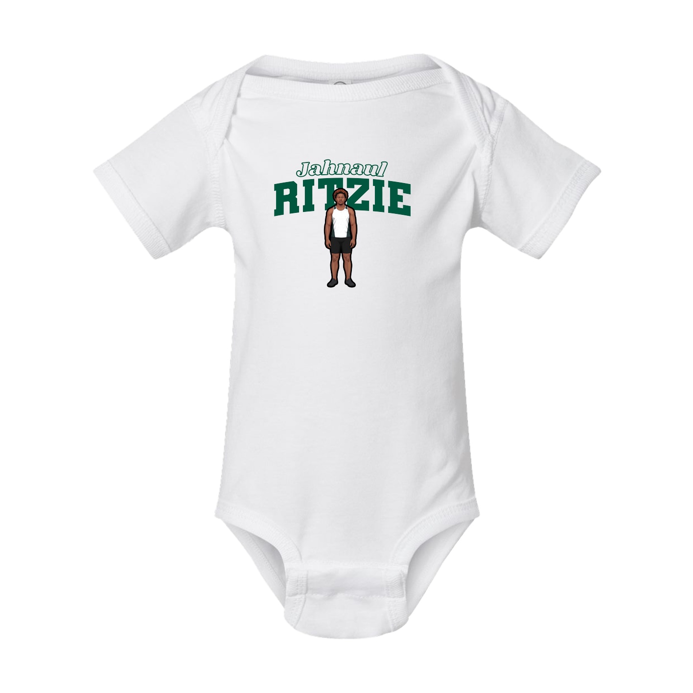Baby Onesie — Name Arch in White