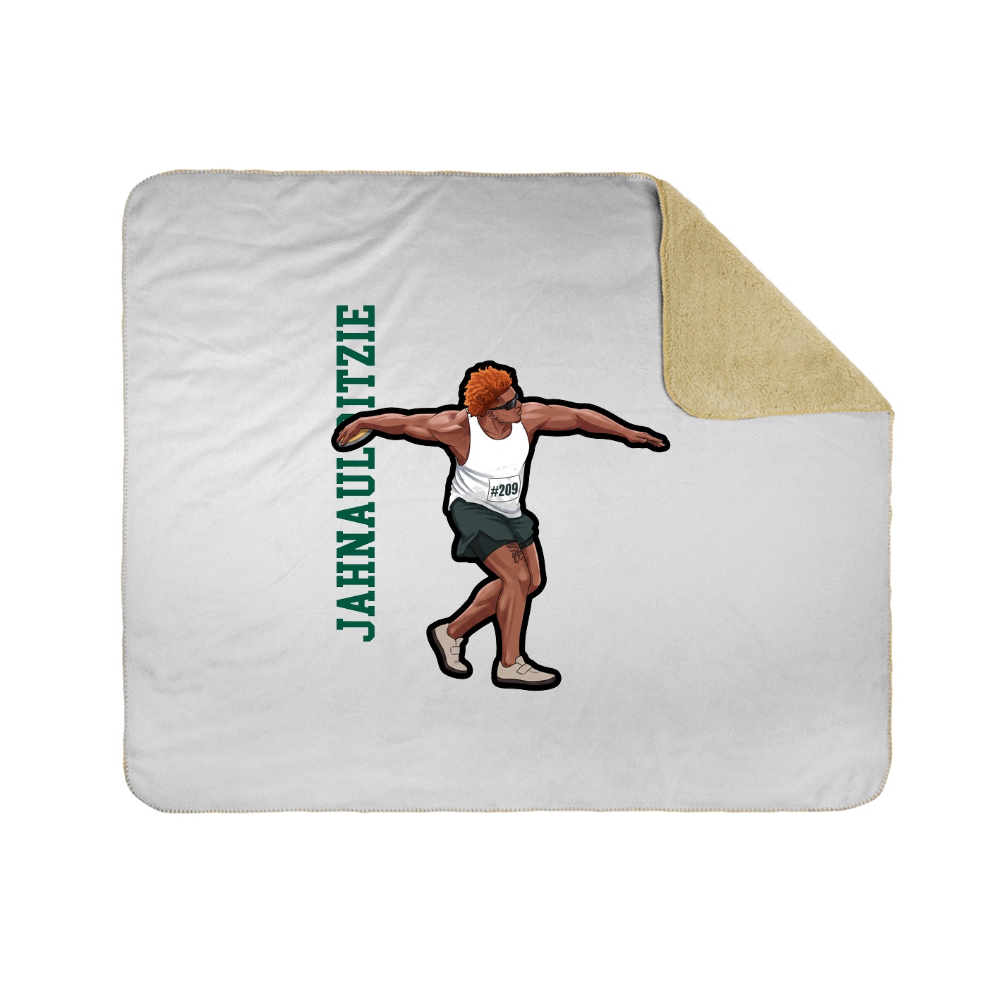 Throw Blanket — Name Vertical in White